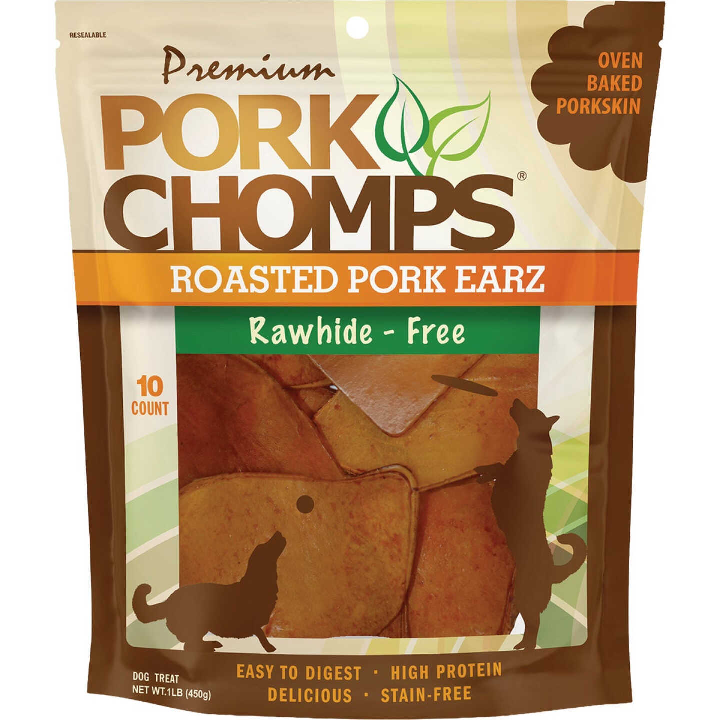 Pork Chomps Roasted Pork Skin Dog Chew (10-Pack) Image 1