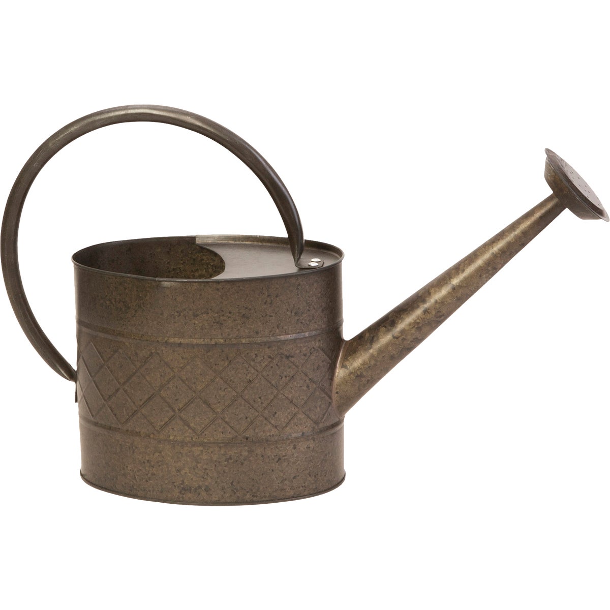 Panacea 1 Gal. Black Galvanized Rustic Embossed Metal Watering Can