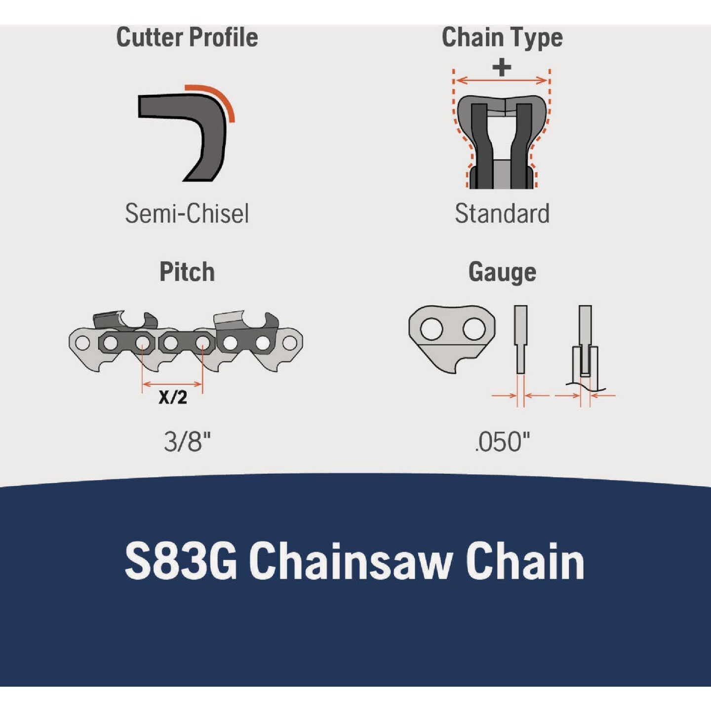 Husqvarna X-Cut 24 In. 84-Link Chainsaw Chain Image 3