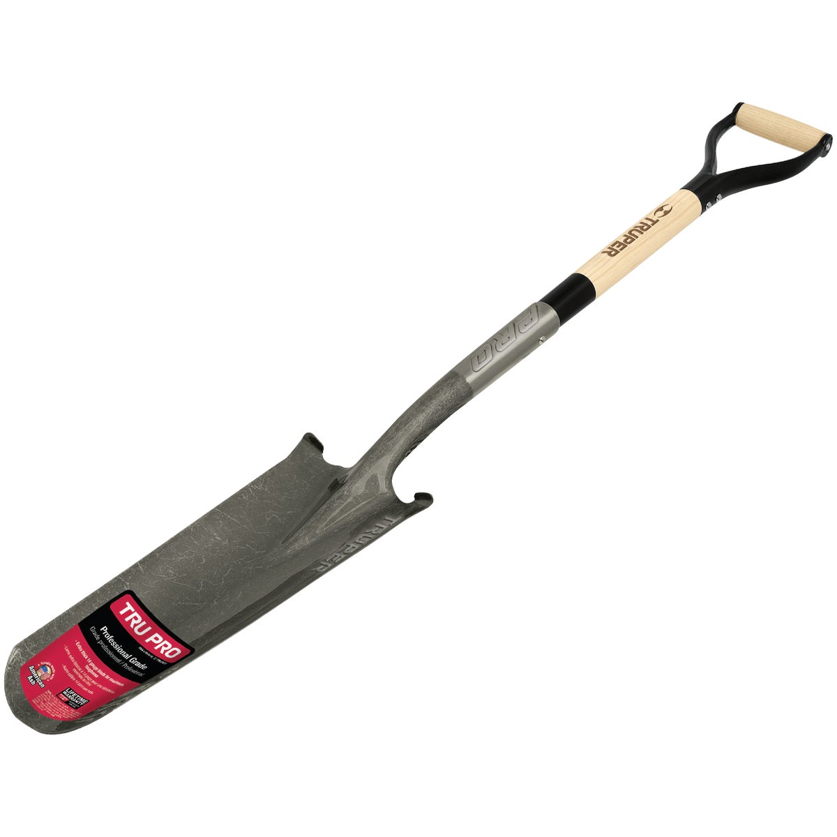 Truper Tru Pro 32 In. Wood D-Handle Round Point Drain Spade Image 1