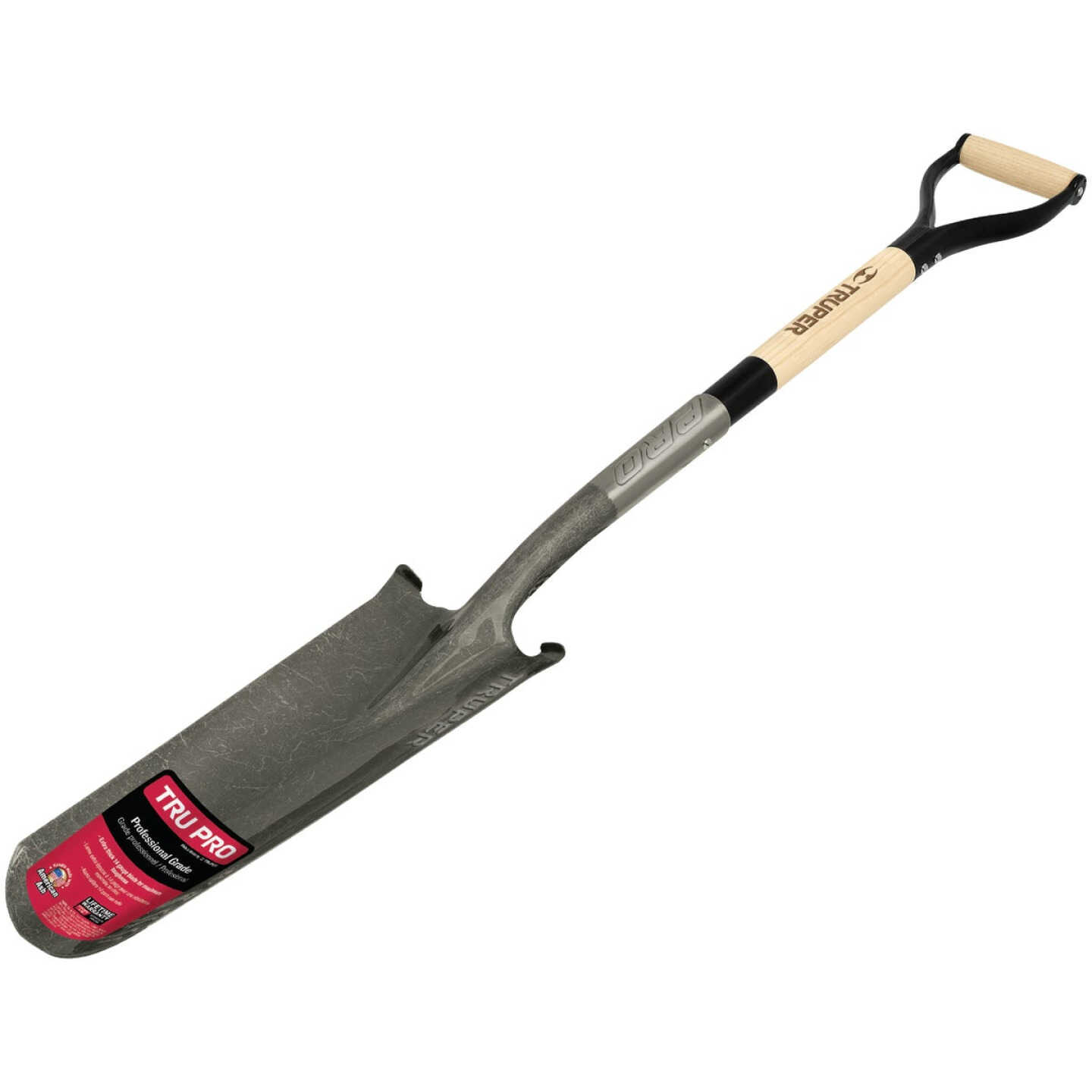 Truper Tru Pro 32 In. Wood D-Handle Round Point Drain Spade Image 1