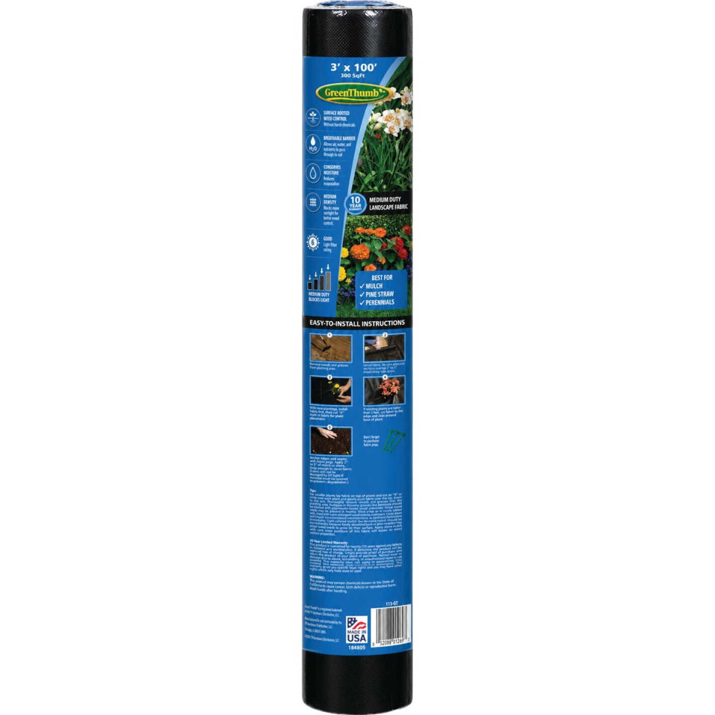 Green Thumb 3 Ft. x 100 Ft. 10 Year Landscape Fabric Image 2