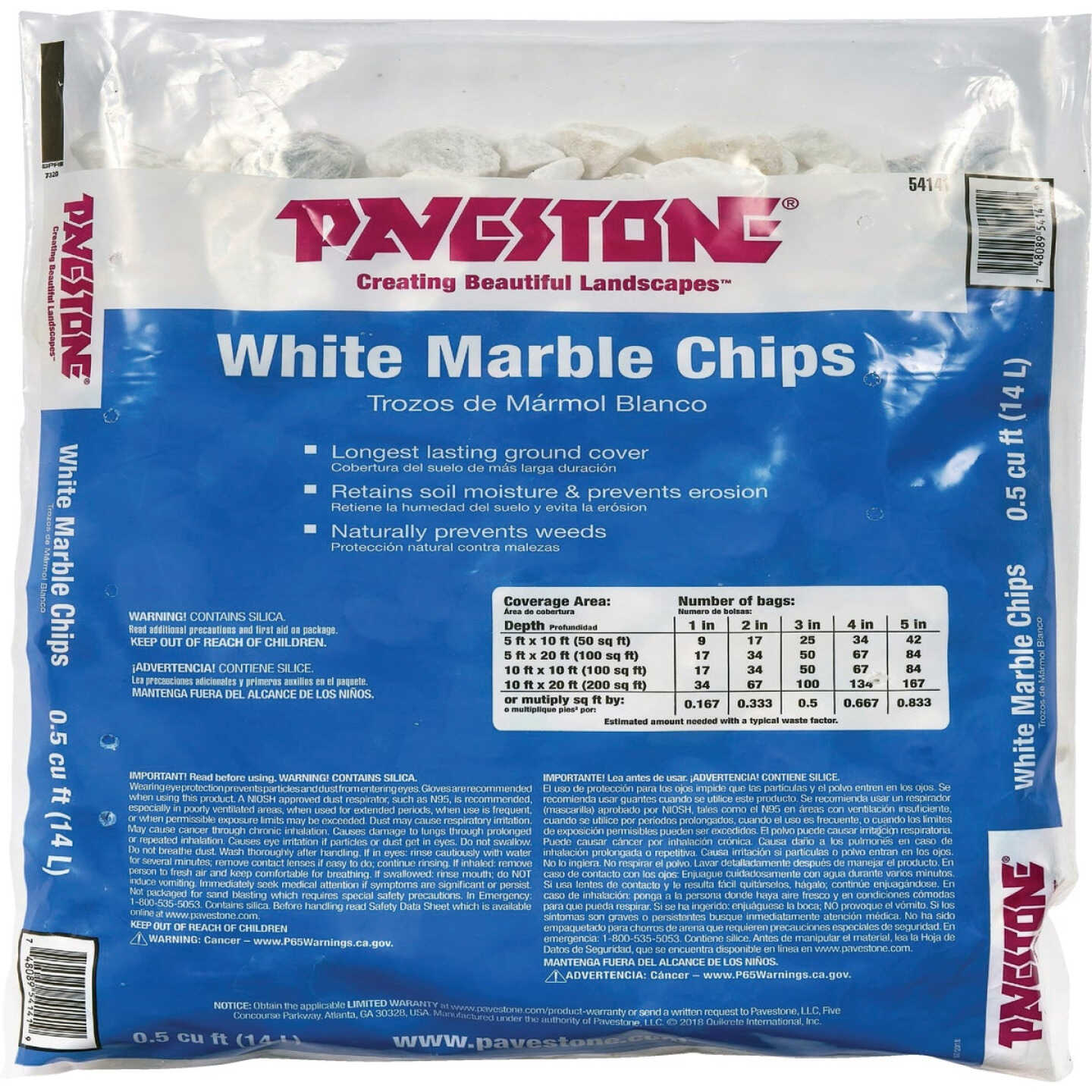 Pavestone 0.5 Cu. Ft. Medium White Marble Chips Image 1