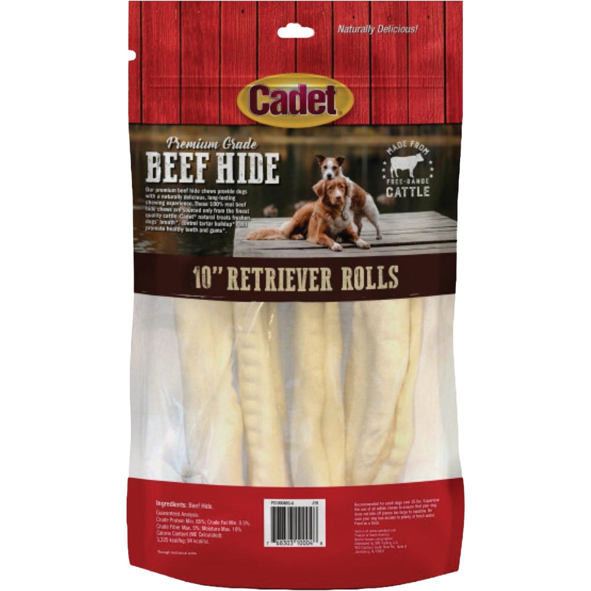 Cadet 10 In. 1 Lb. Premium Grade Beef Hide Retriever Rolls for Dogs Image 2