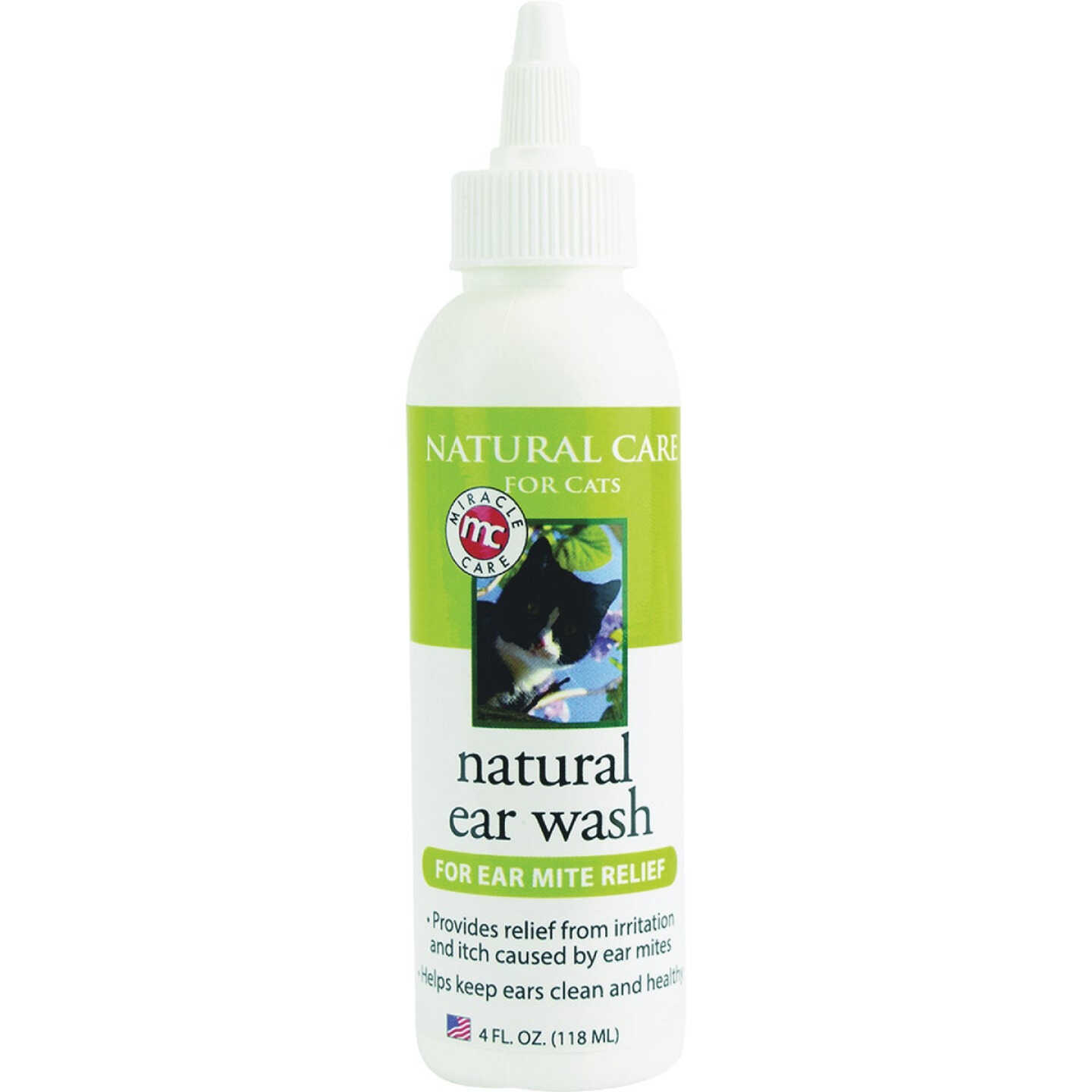 Miracle Care 4 Oz. Mite Relief Natural Ear Wash for Cats Image 1