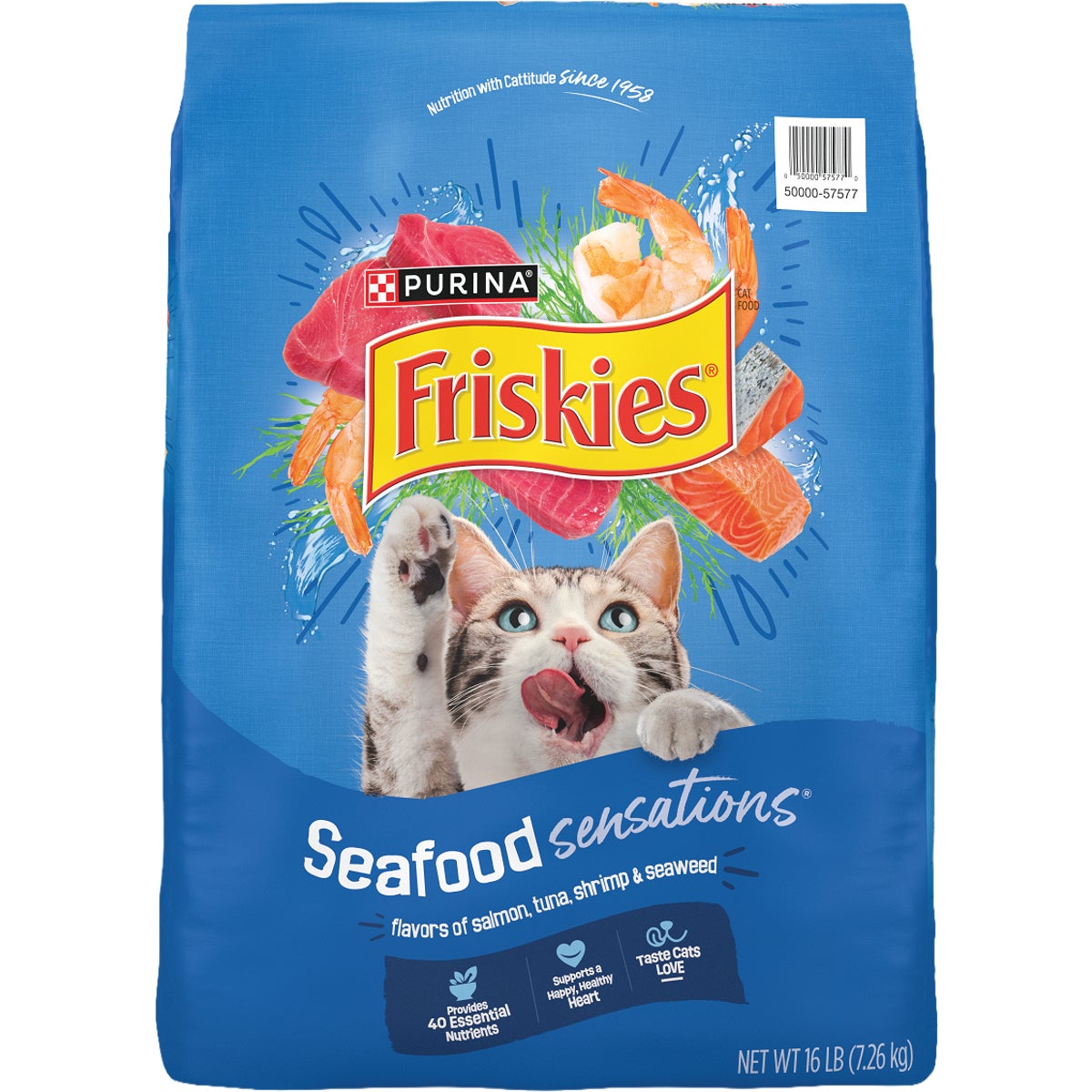 Purina Friskies 16 Lb. Seafood Sensations Dry Cat Food