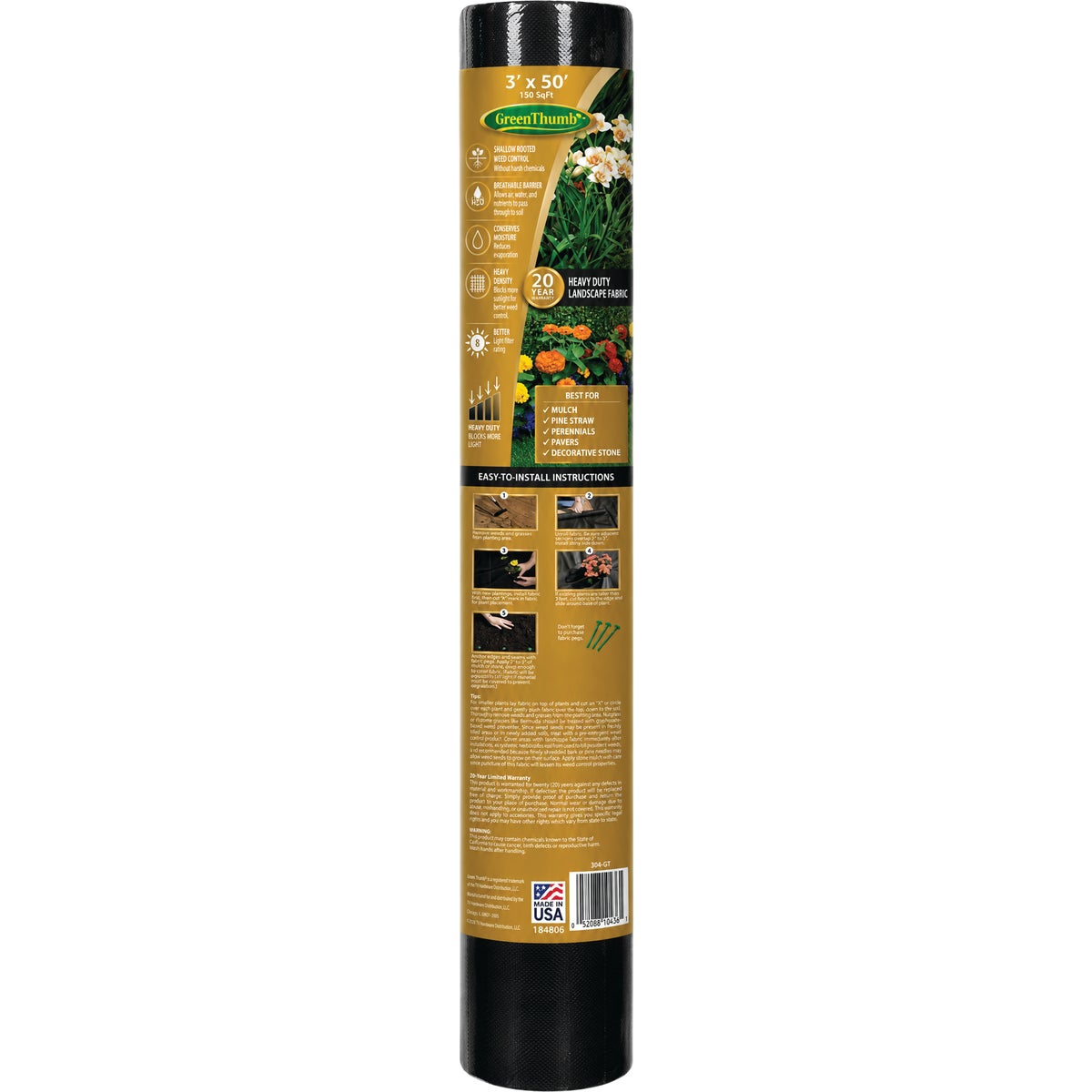Green Thumb 3 Ft. x 50 Ft. 20 Year Landscape Fabric