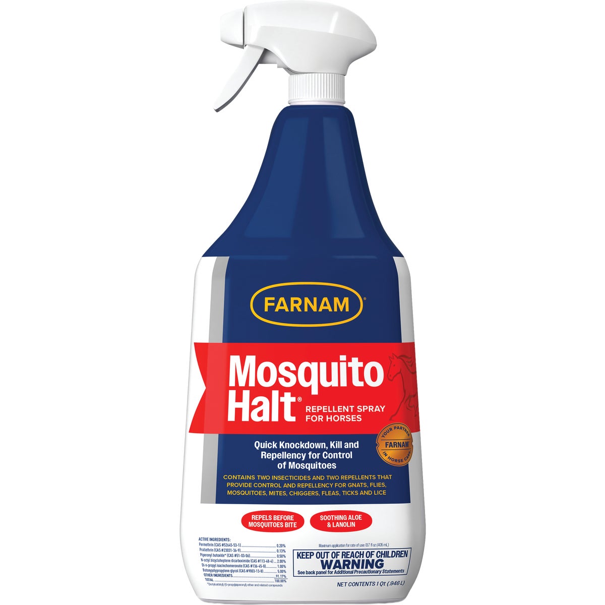 Farnam Mosquito Halt 32 Oz. Trigger Spray Repellent for Horses