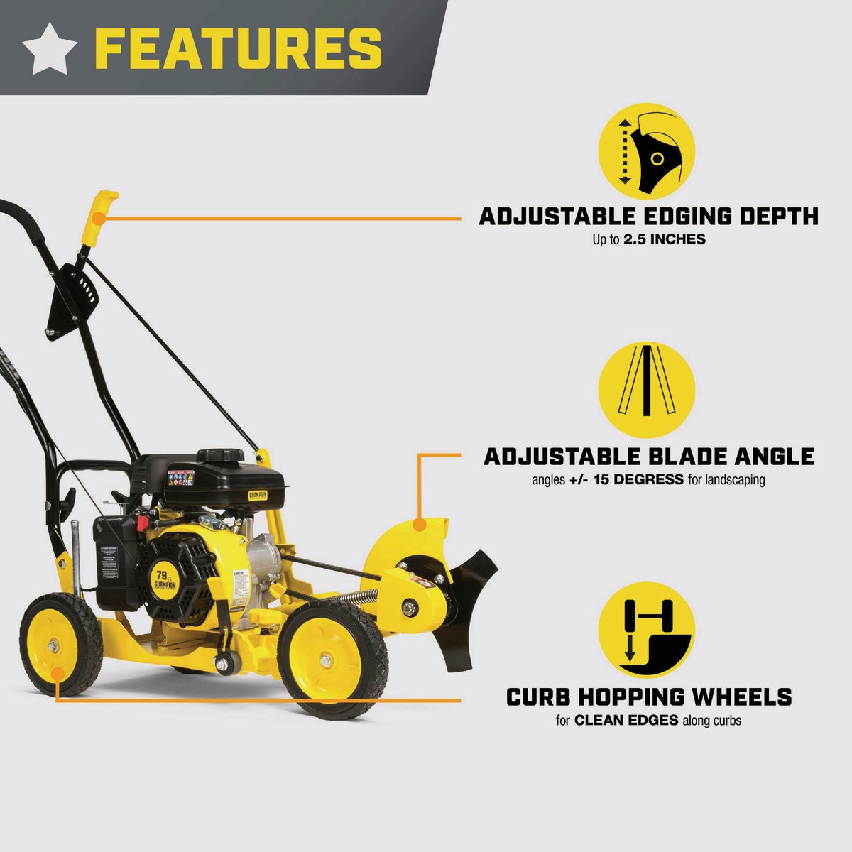 Champion 9 In. 79cc Lawn Edger with Curb Hop Feature Image 4