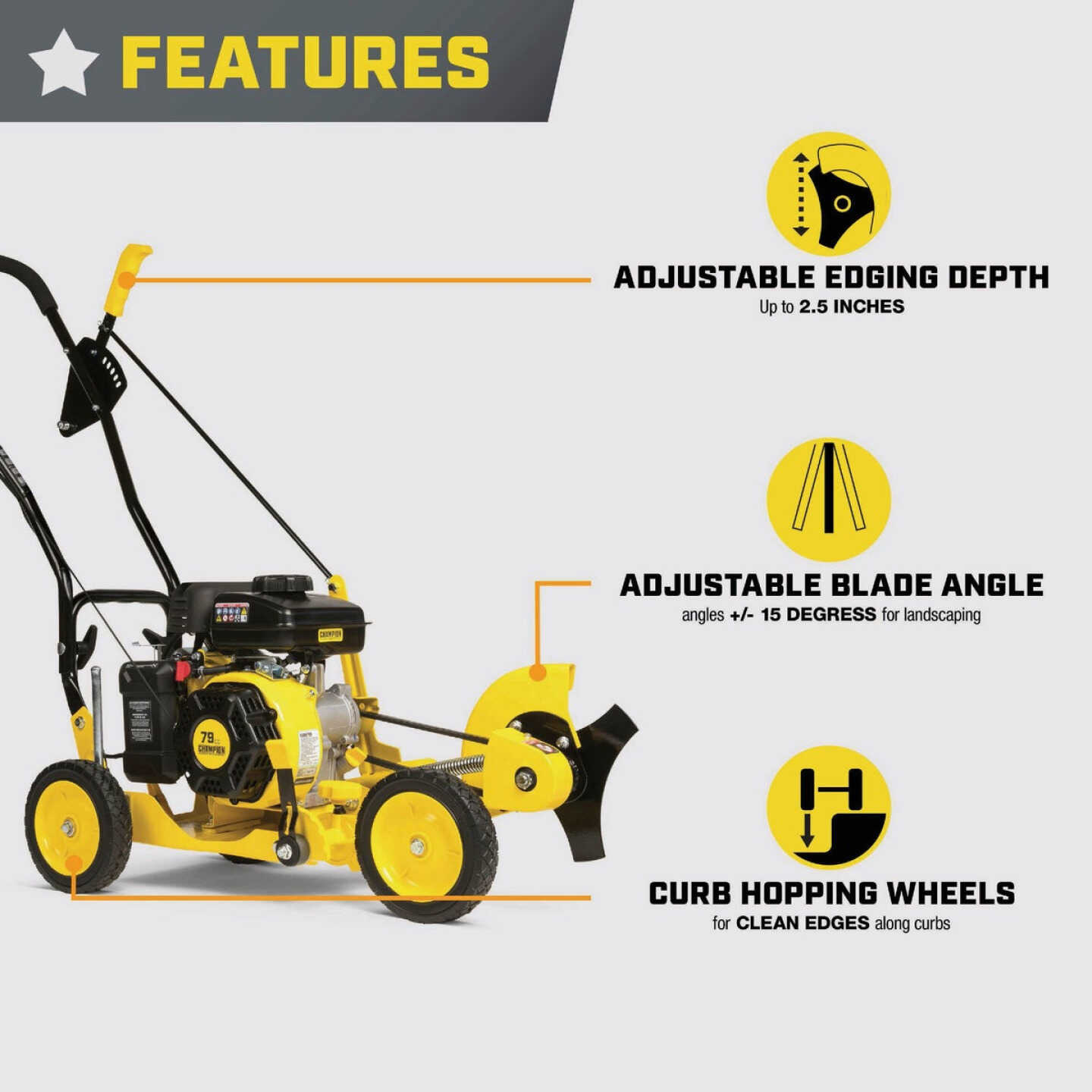 Champion 9 In. 79cc Lawn Edger with Curb Hop Feature Image 4