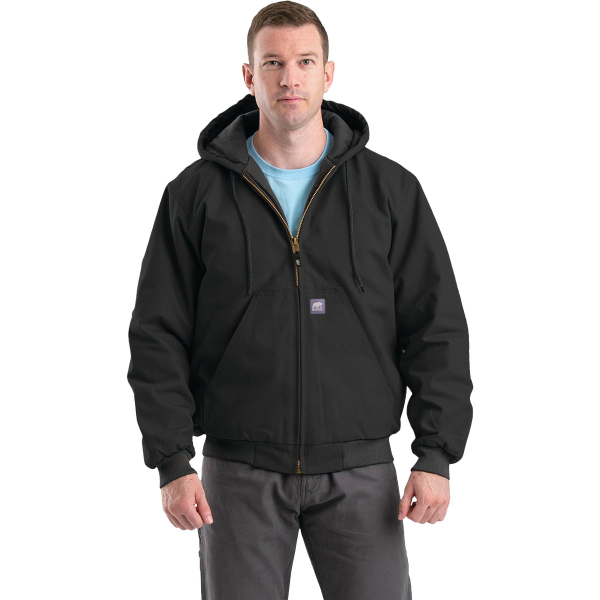 Berne Heritage Men's 2XL Black Hooded Active Work Jacket