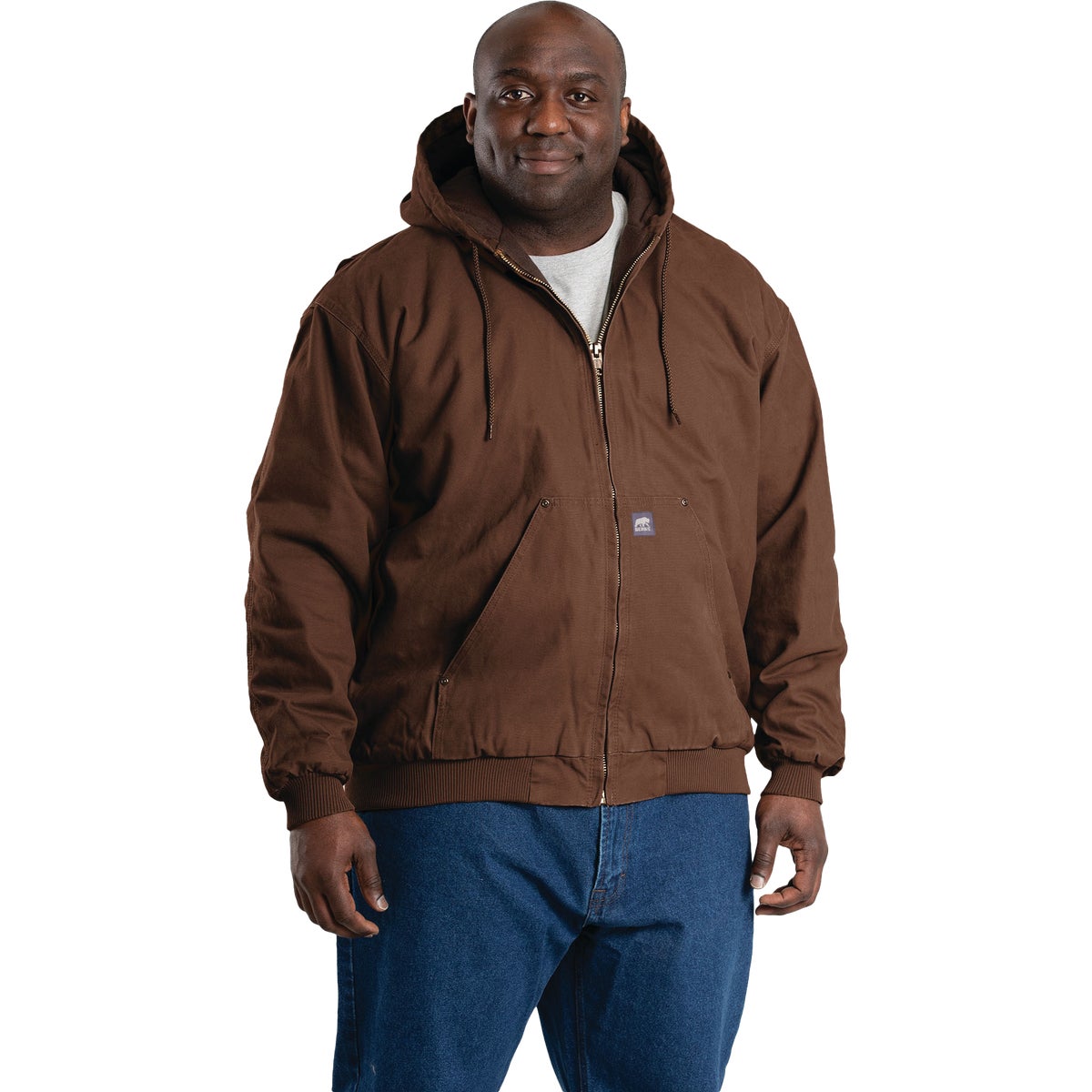 Berne Heartland Men's Medium Bark Hooded Work Jacket Image 6