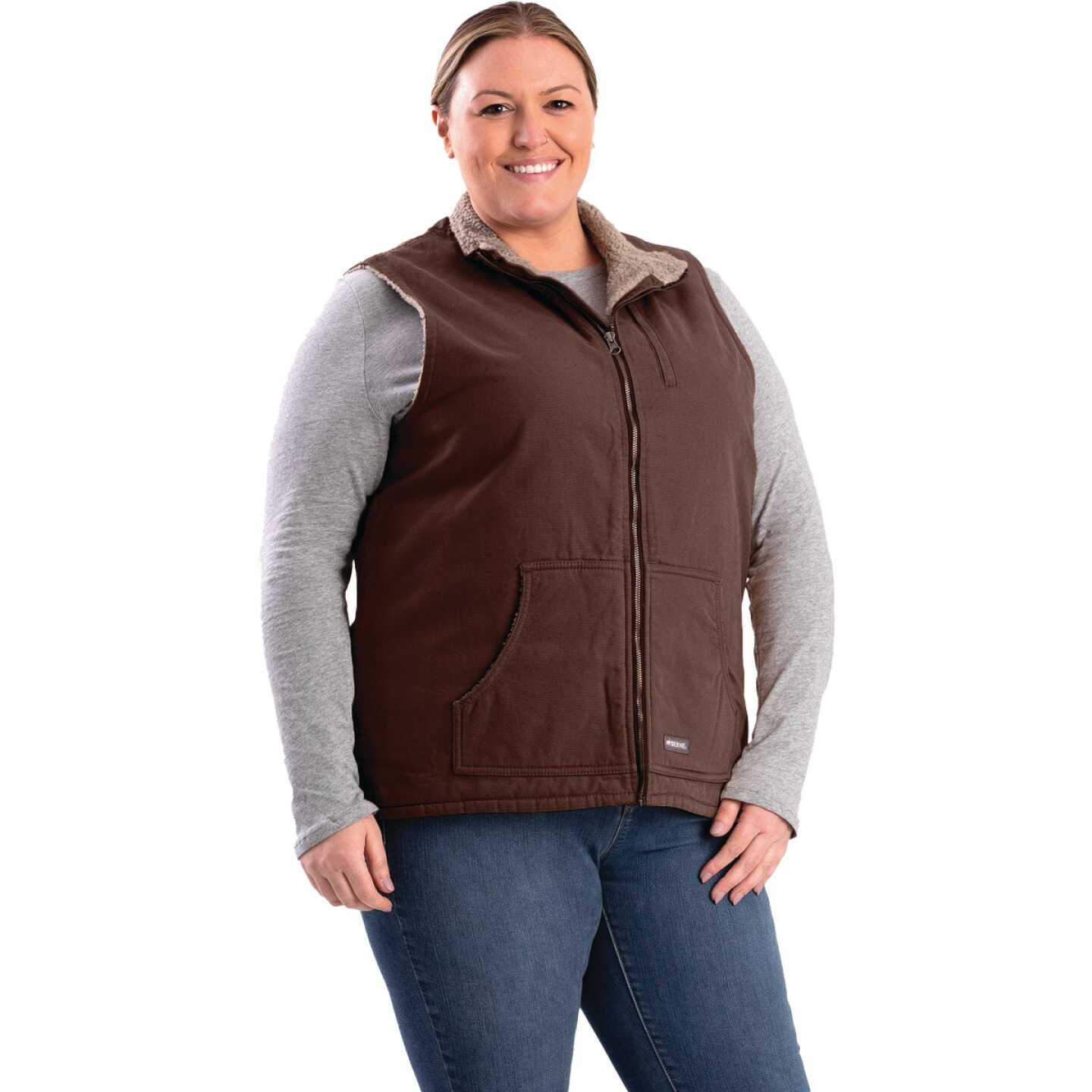 Berne Softstone Women's XL Tuscan Sherpa-Lined Vest Image 1