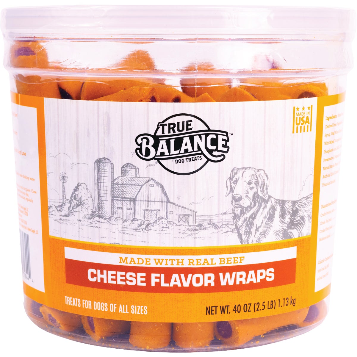 True Balance 40 Oz. Cheese/Beef Flavor Wraps Dog Treats
