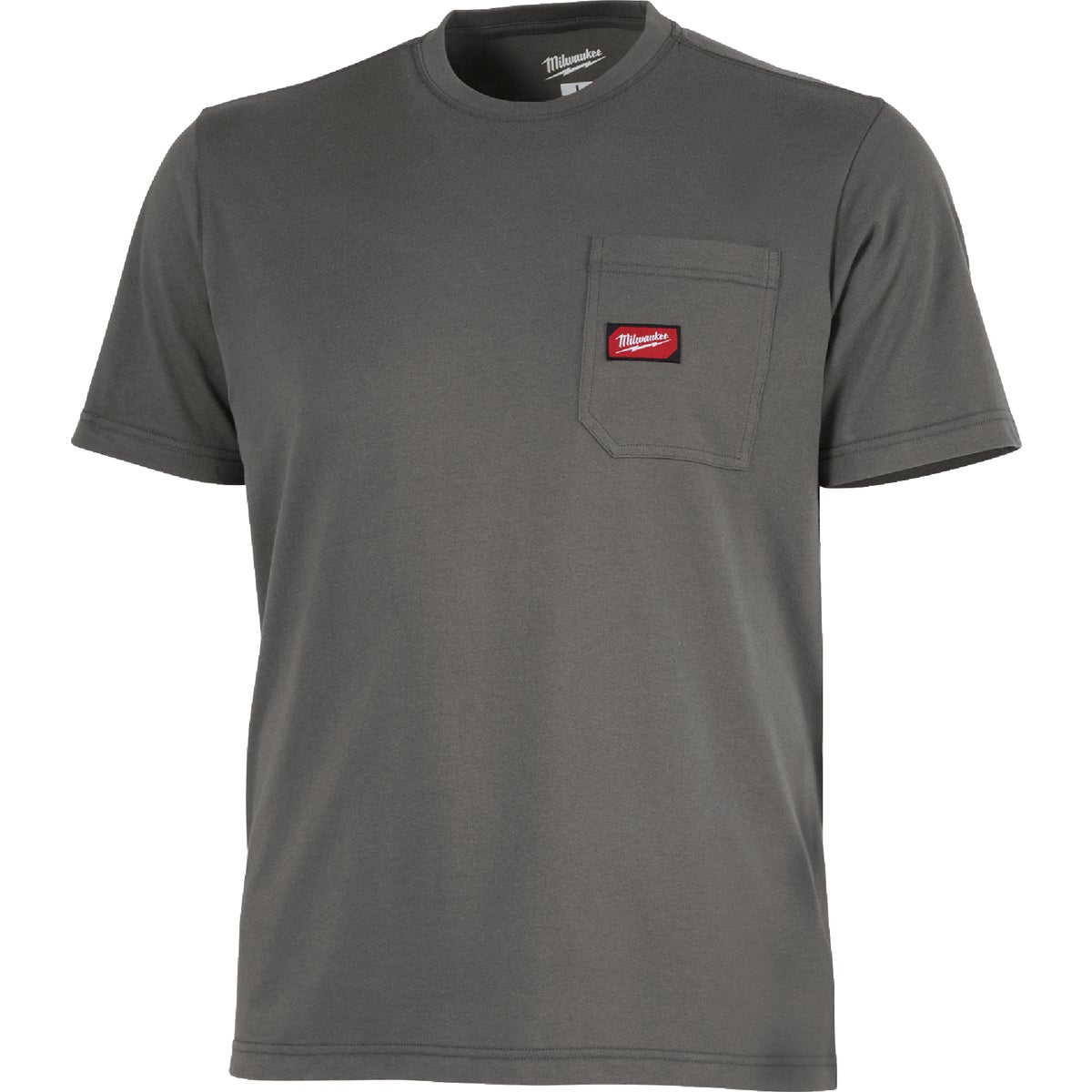 Milwaukee GridIron 2XL Gray Short Sleeve Heavy-Duty Pocket T-Shirt