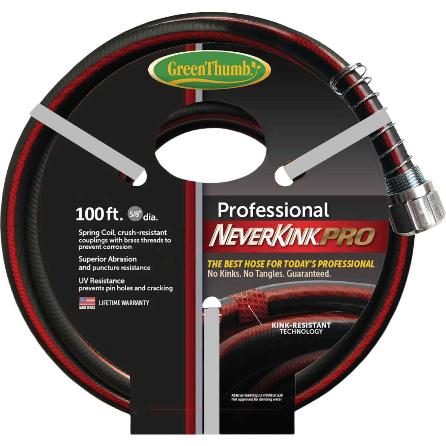Green Thumb NeverKink PRO 5/8 In. Dia. x 100 Ft. Professional Duty Garden Hose Image 1