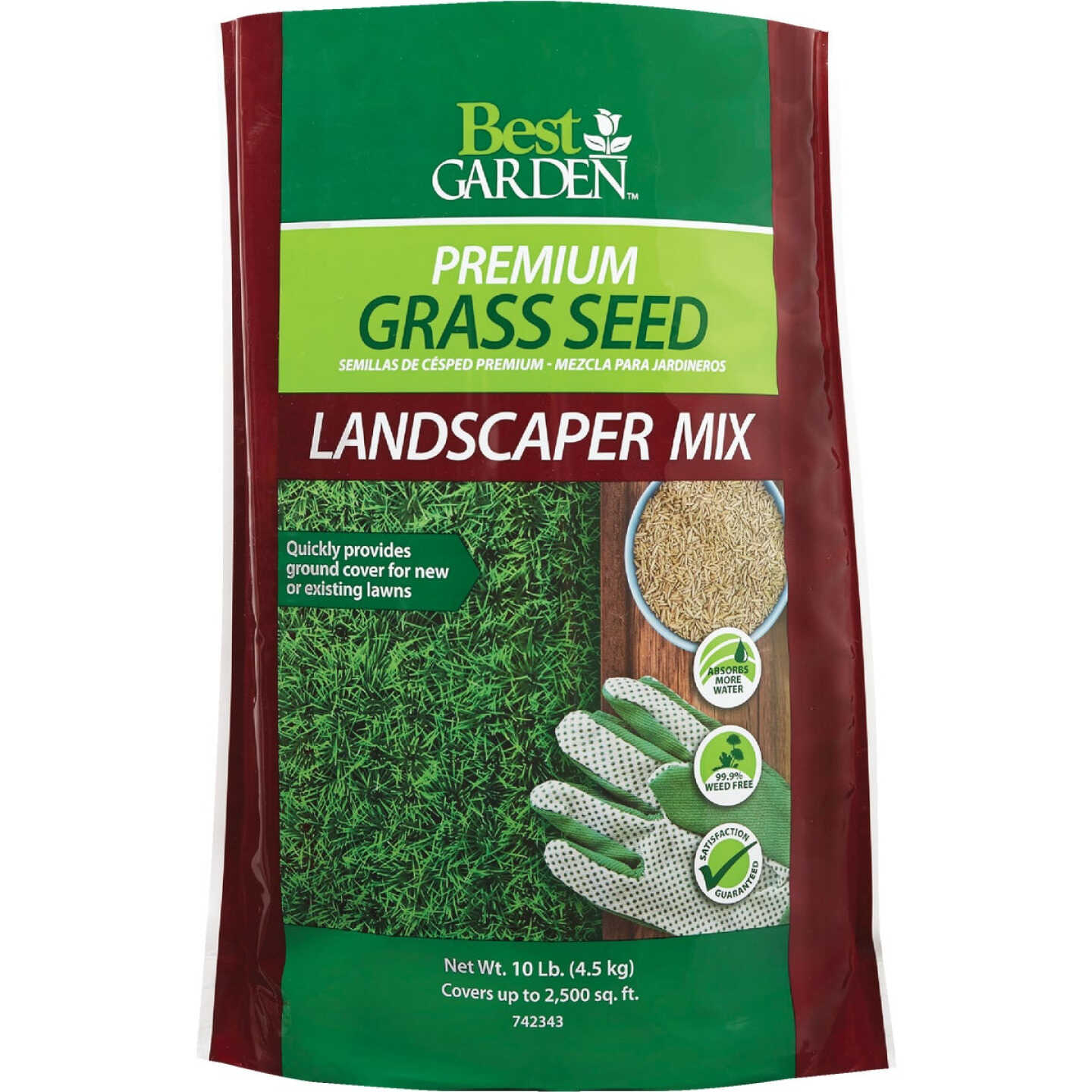 Best Garden 10 Lb. 1500 Sq. Ft. Coverage Sun to Partial Shade Grass Seed Image 1