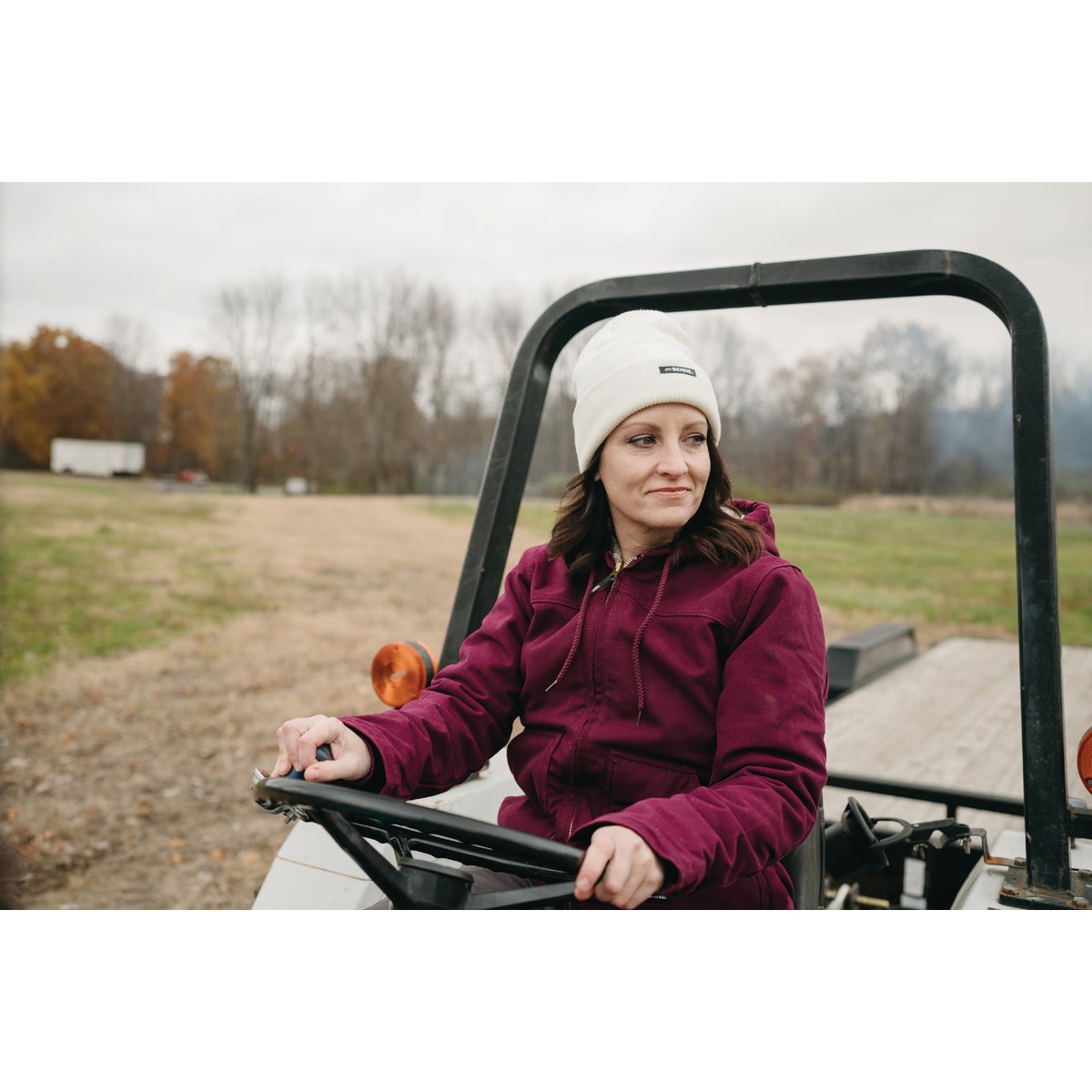 Berne Women's Medium  Plum Sherpa-Lined Softstone Duck Hooded Jacket Image 3