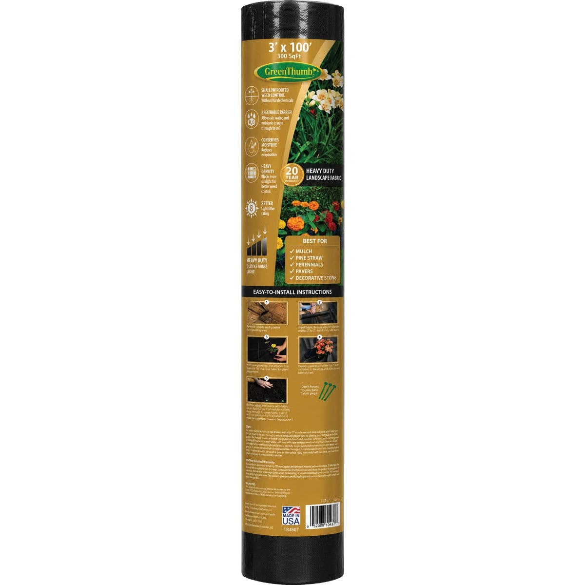 Green Thumb 3 Ft. x 100 Ft. 20 Year Landscape Fabric
