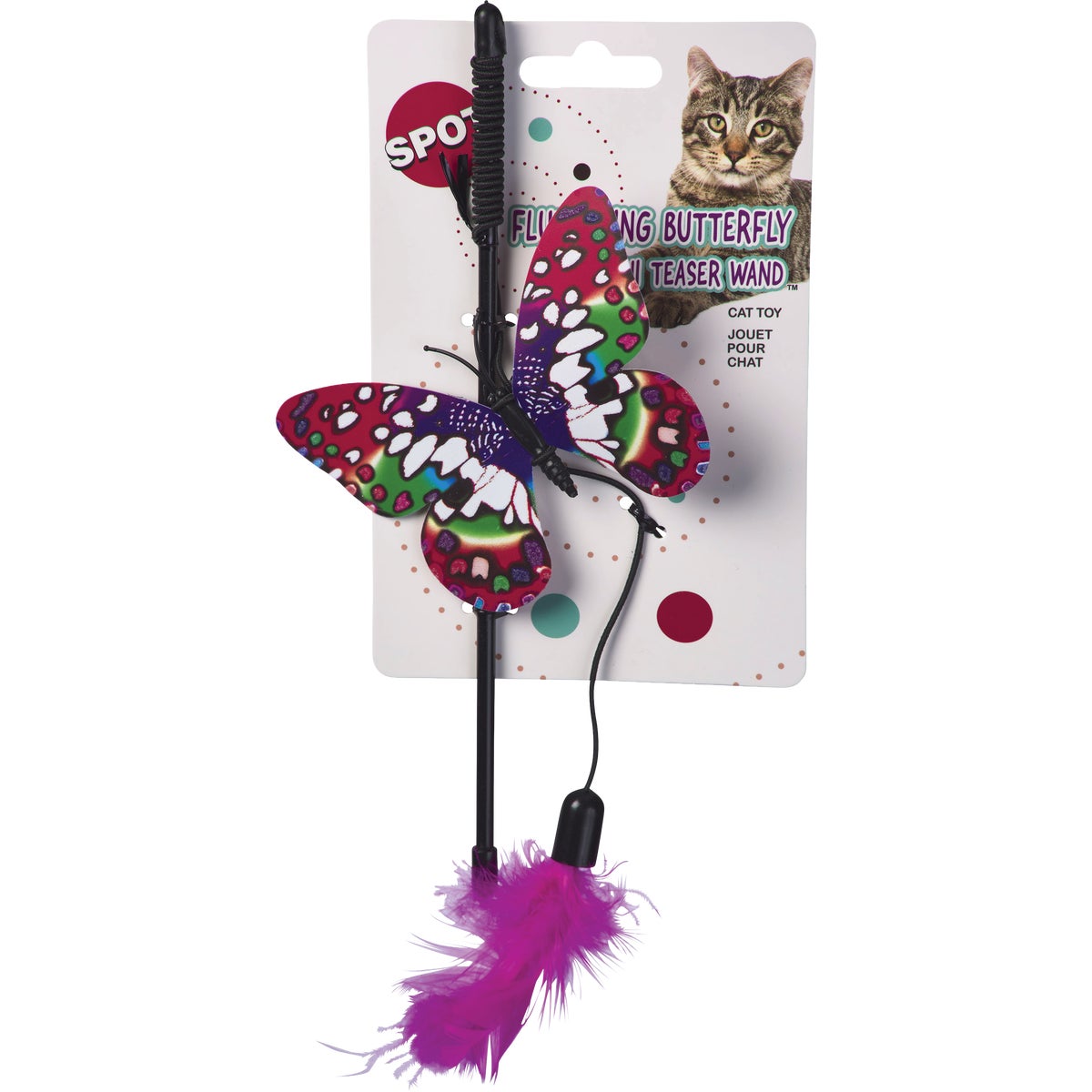 Spot 8 In. Fluttering Butterfly Teaser Wand Cat Toy Image 3
