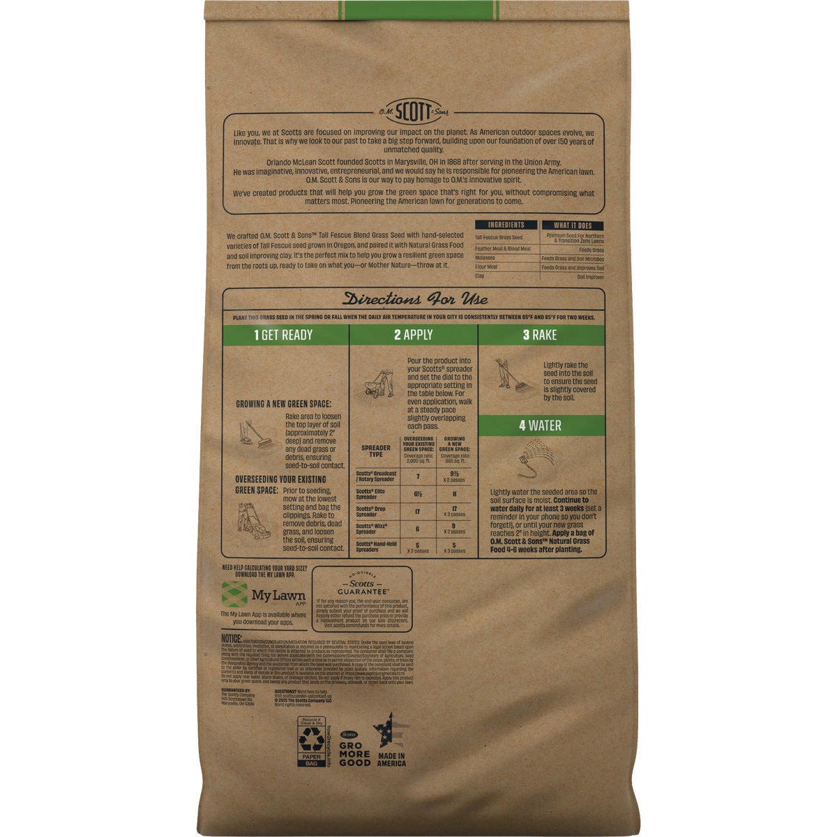 O.M. Scott & Sons 8 Lb. Tall Fescue Blend Grass Seed Image 2