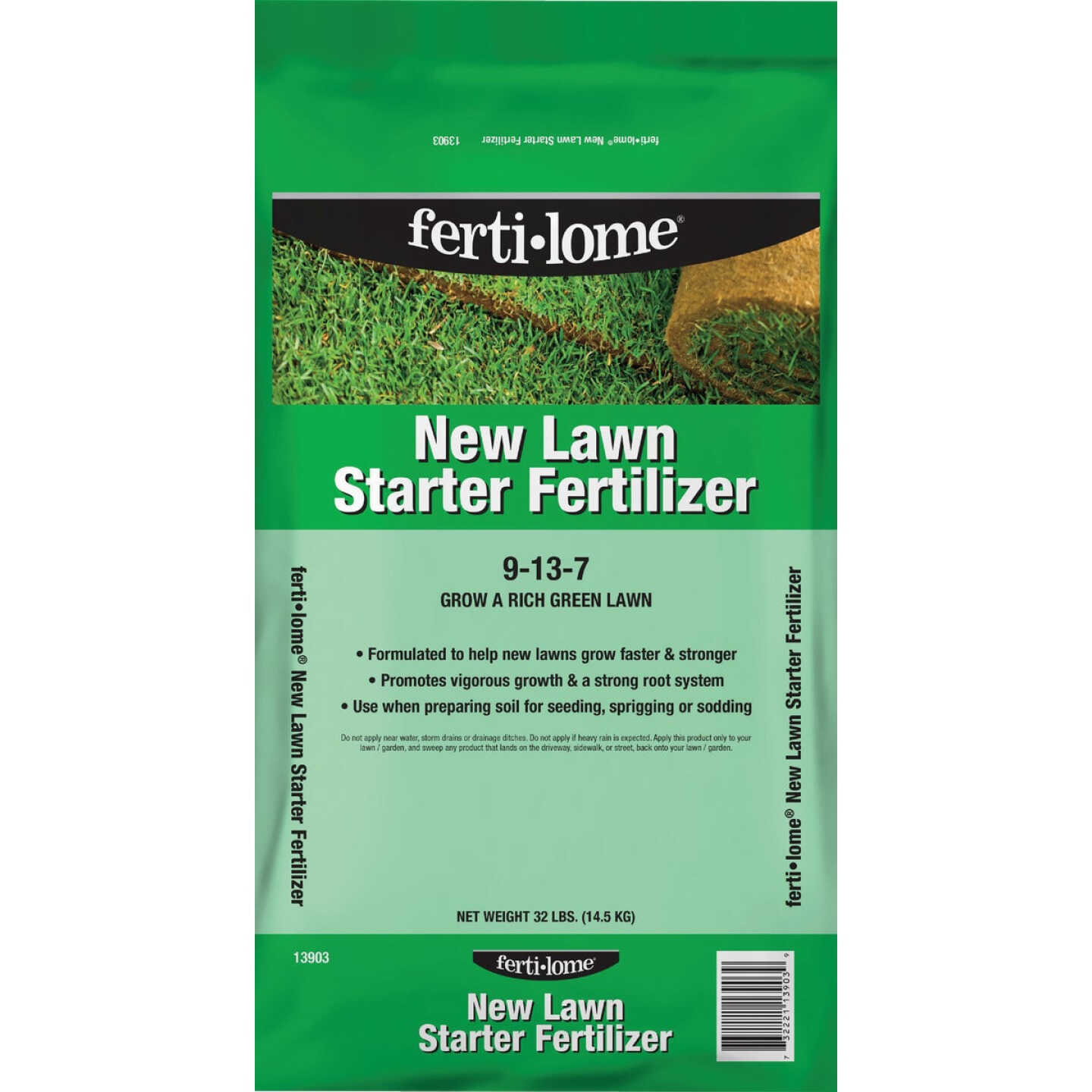 Ferti-lome 32 Lb. 8000 Sq. Ft. 9-13-7 New Lawn Starter Fertilizer Image 1