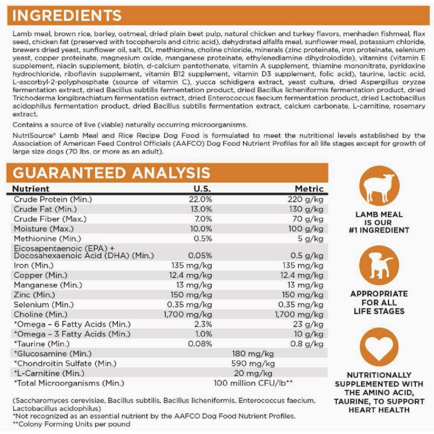 NutriSource 12 Lb. Lamb Meal & Rice Recipe Dog Food Image 4