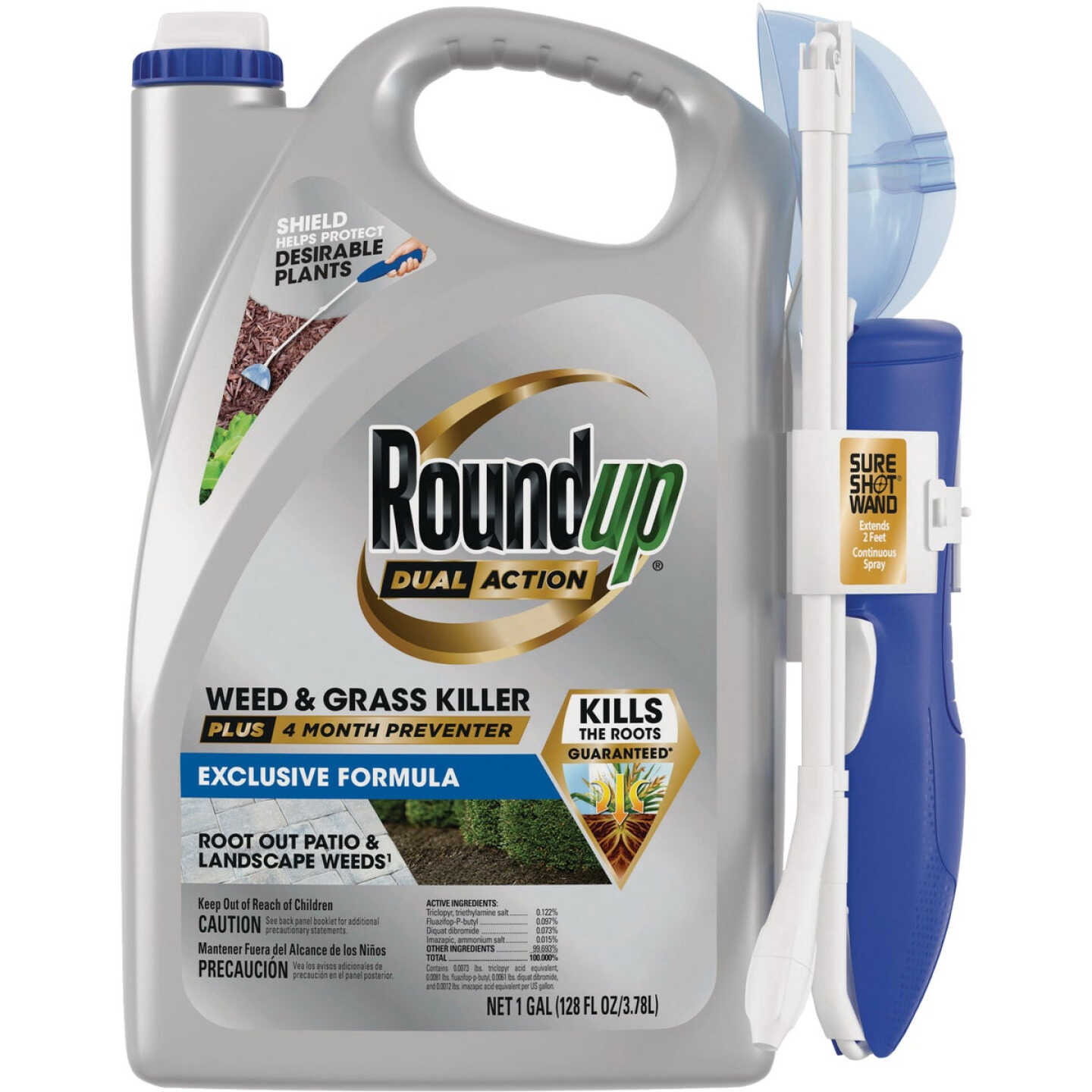 Roundup Dual Action 1 Gal. Ready To Use Weed & Grass Killer with Sure Shot Wand Image 1