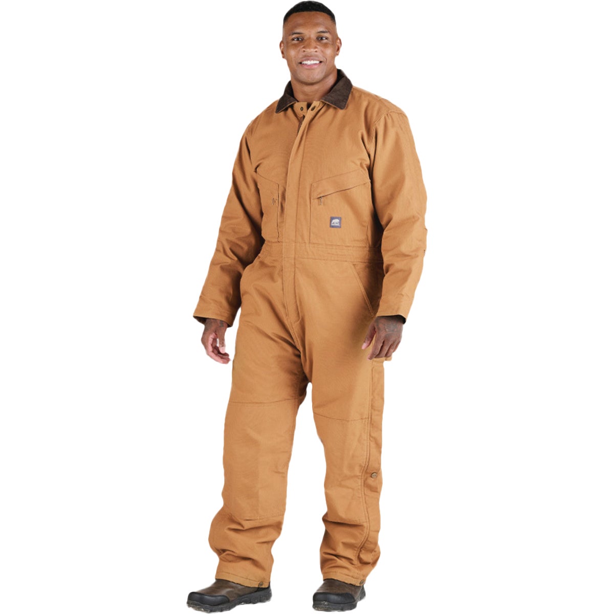 Berne Men's Large Brown Heritage Insulated Duck Coverall, Short