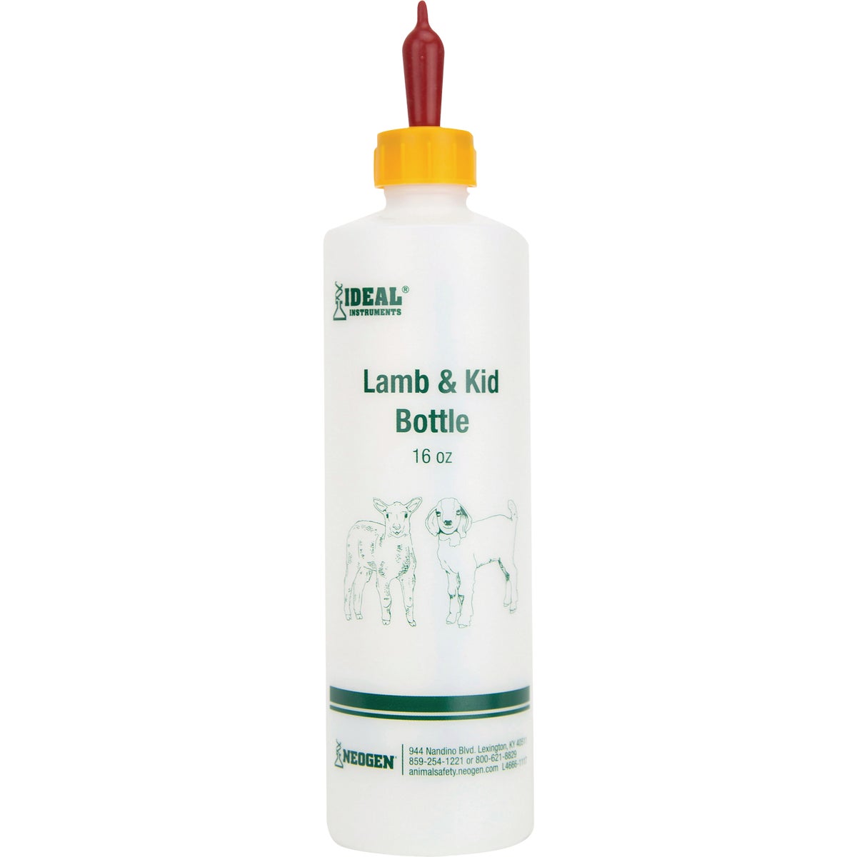 Ideal Instruments 16 Oz. Lamb Bottle with Red Screw-On Teat