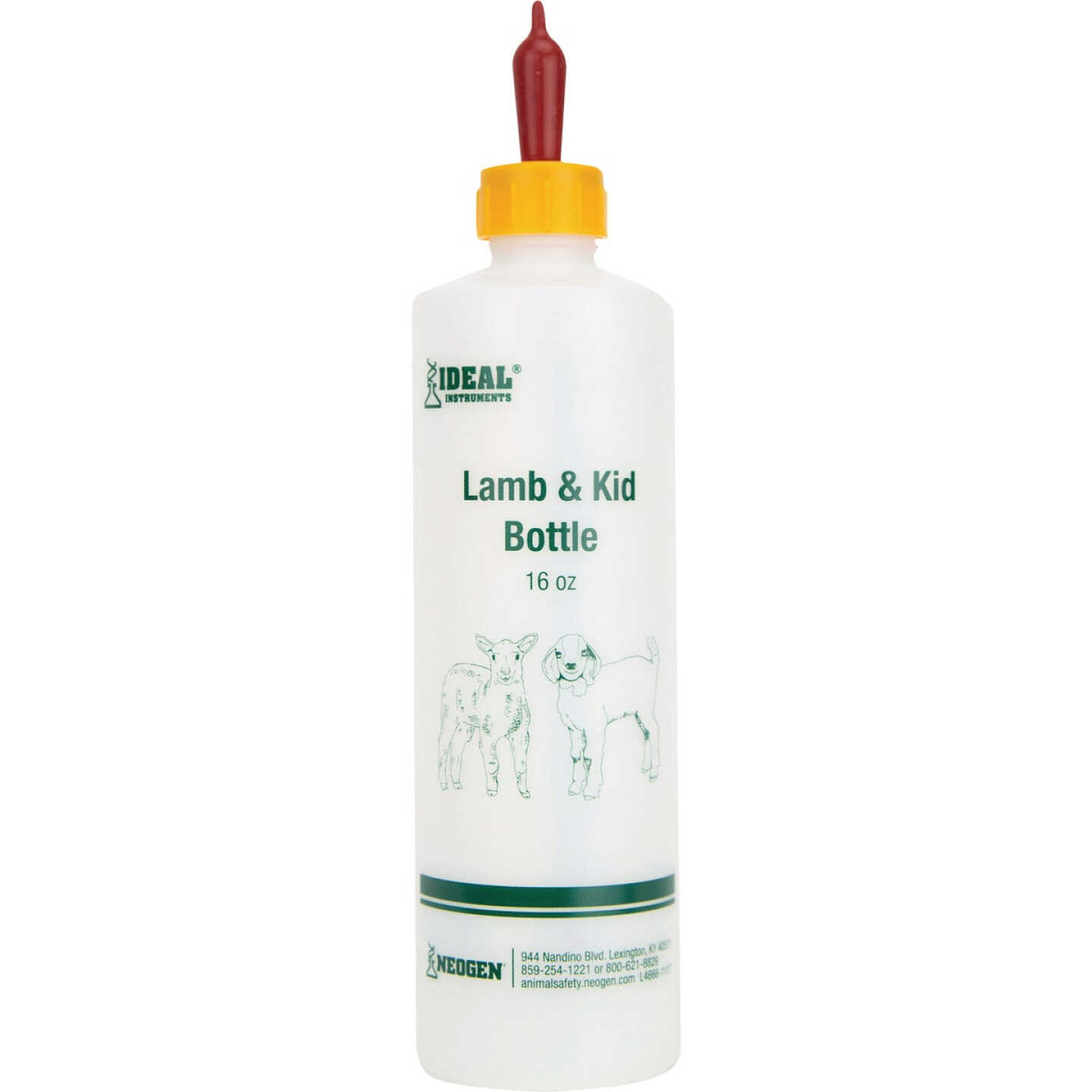 Ideal Instruments 16 Oz. Lamb Bottle with Red Screw-On Teat Image 1