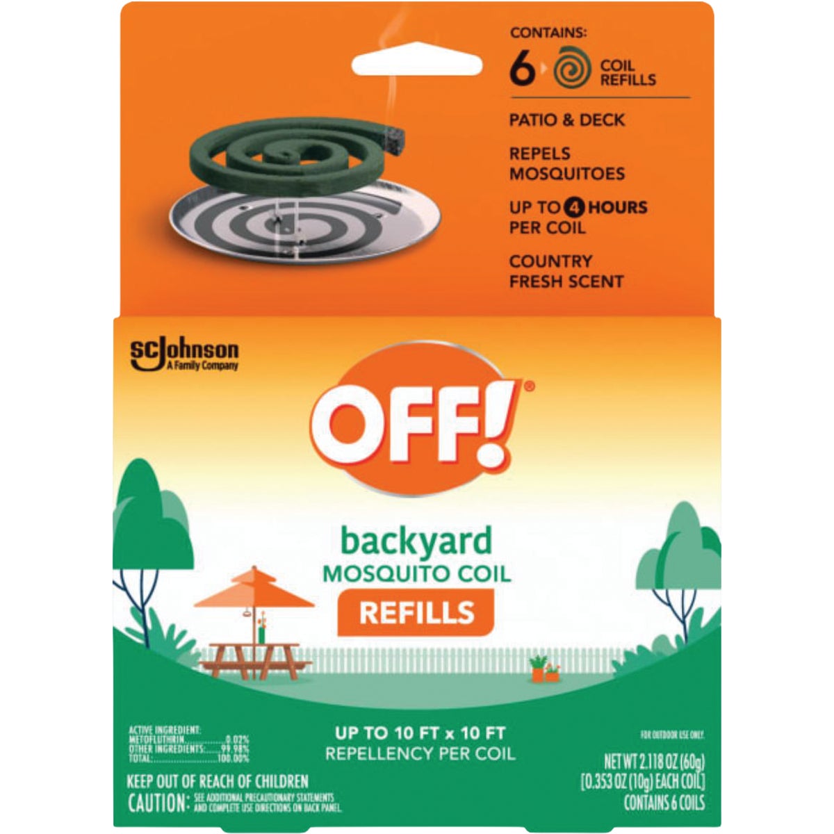 OFF! 4 Hr. Patio & Deck Coil Mosquito Repellent Refill (6-Pack) Image 1