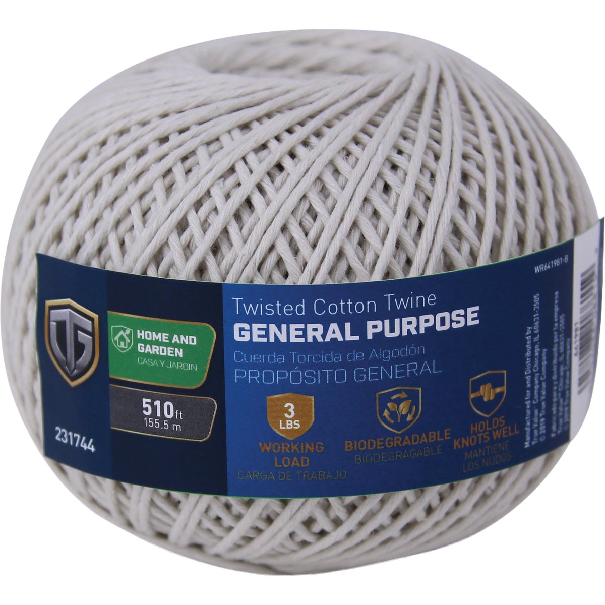 TruGuard #16 x 510 Ft. 1 Ply Natural Twisted Cotton Twine