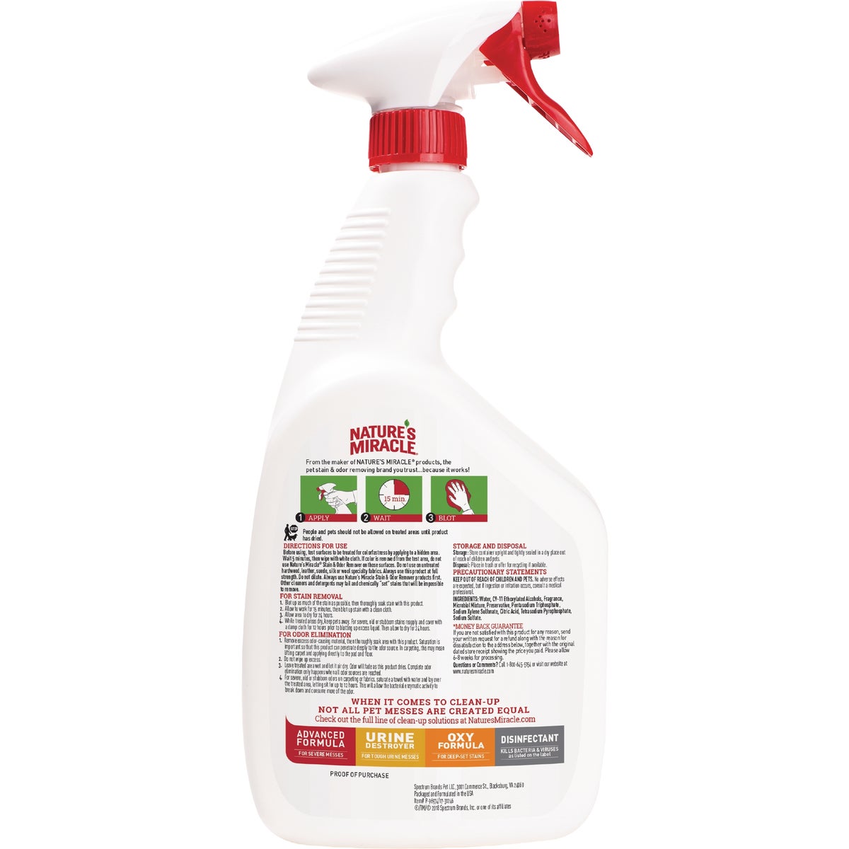 Nature's Miracle 32 Oz. Trigger Spray Cat Stain & Odor Remover Image 2