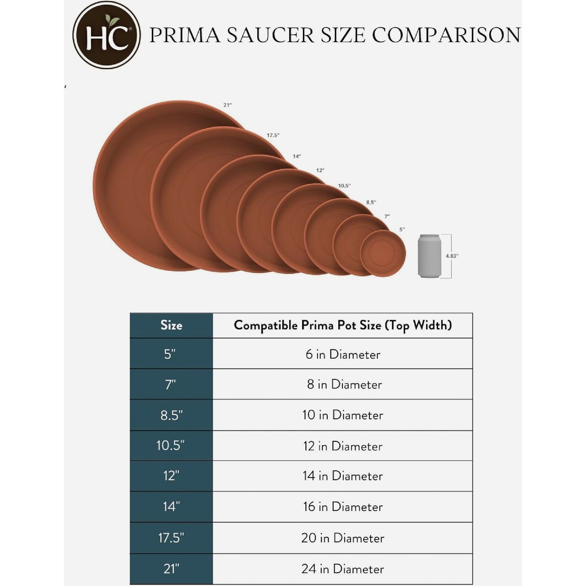 HC Companies 12 In. Clay Classic Saucer Image 5