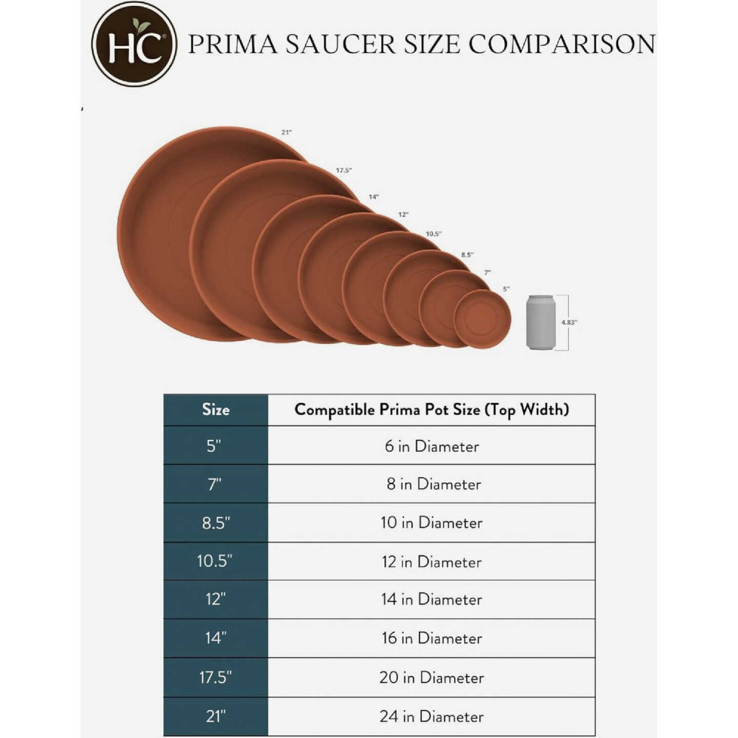 HC Companies 12 In. Clay Classic Saucer Image 5