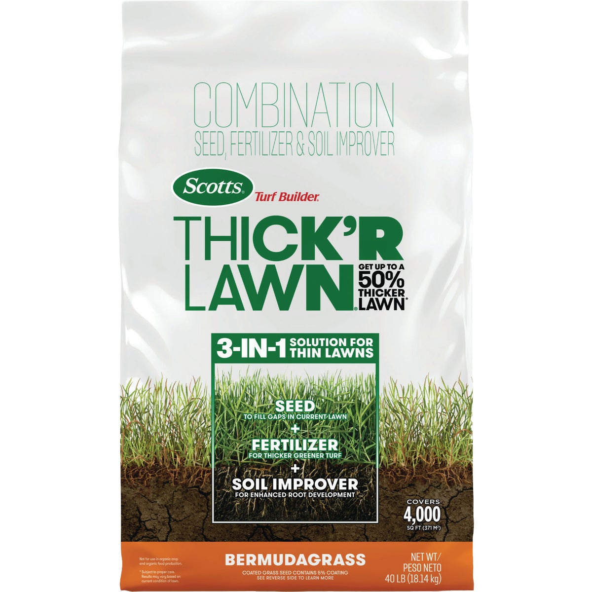 Scotts Turf Builder Thick'R Lawn 40 Lb. Bermudagrass Mix