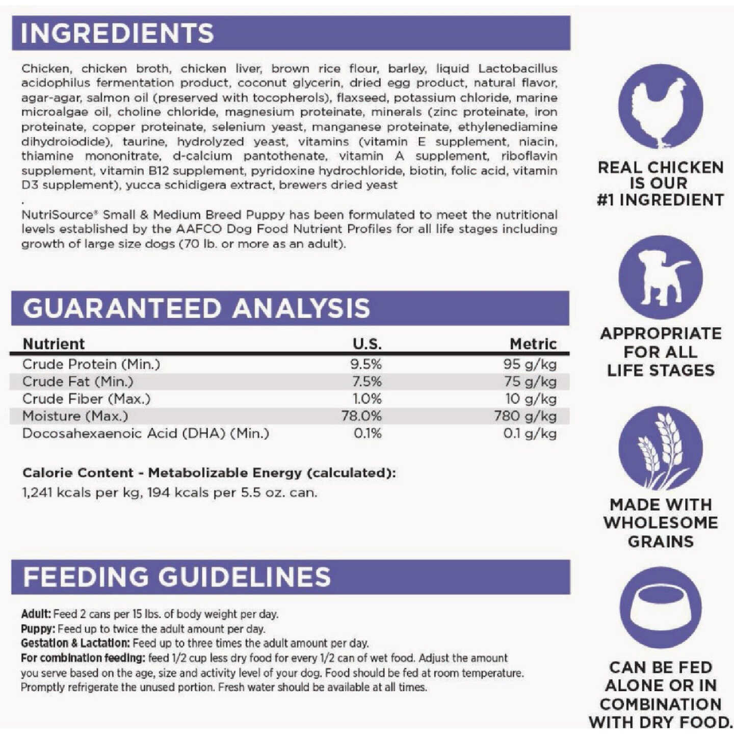 NutriSource 5.5 Oz. Small & Medium Breed Wet Puppy Food Image 4