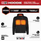 Milwaukee M12 Men's Medium Black Full-Zip Heated Hoodie Image 4