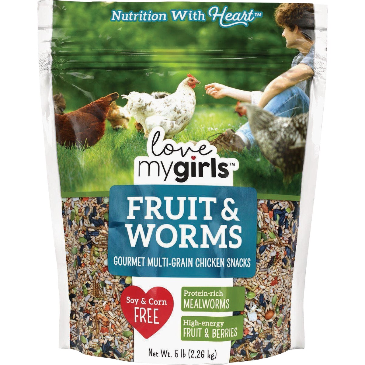 Love My Girls 5 Lb. Fruit & Worms Gourmet Multi-Grain Chicken Snacks