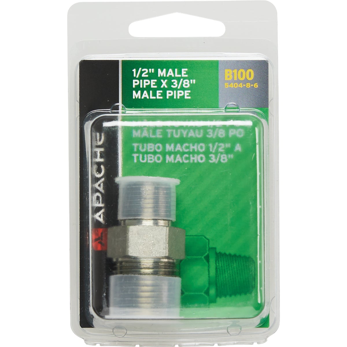 Apache 1/2 In. Male Pipe x 3/8 In. Male Pipe Hydraulic Hose Adapter Image 2