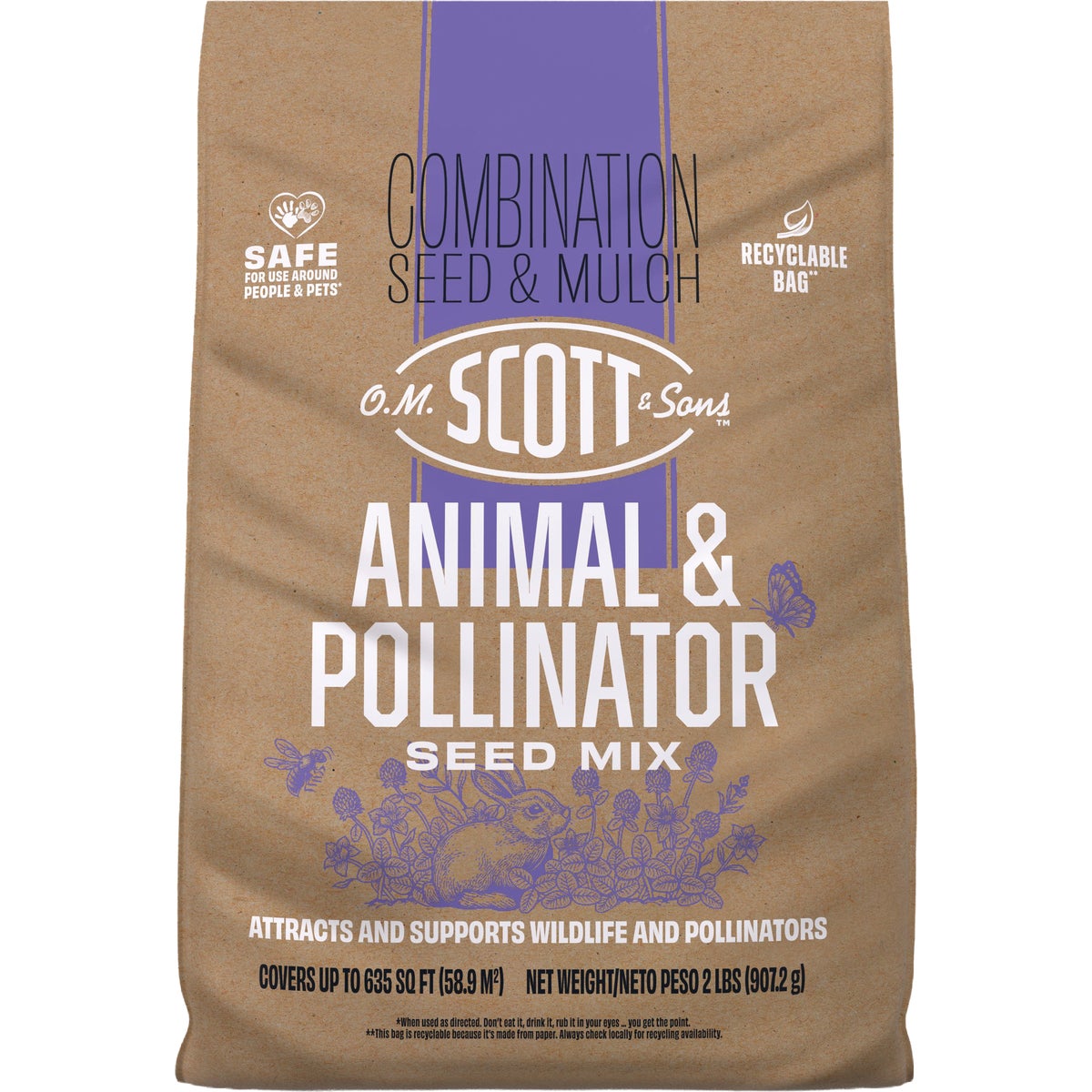 O.M. Scott & Sons 2 Lb. Animal & Pollinator Seed Mix