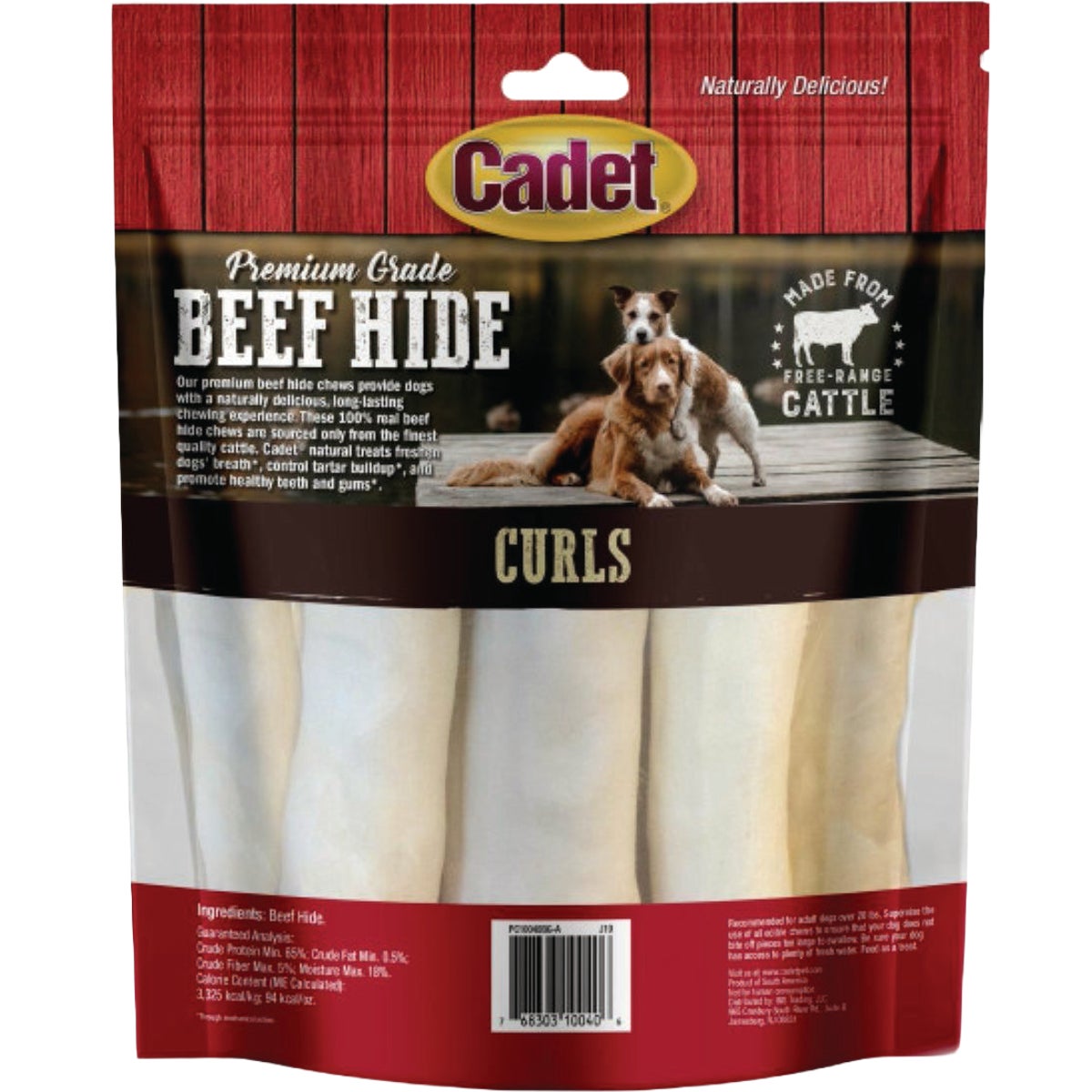 Cadet 1 Lb. Small Premium Grade Beef Hide Dog Chew Curls Image 2