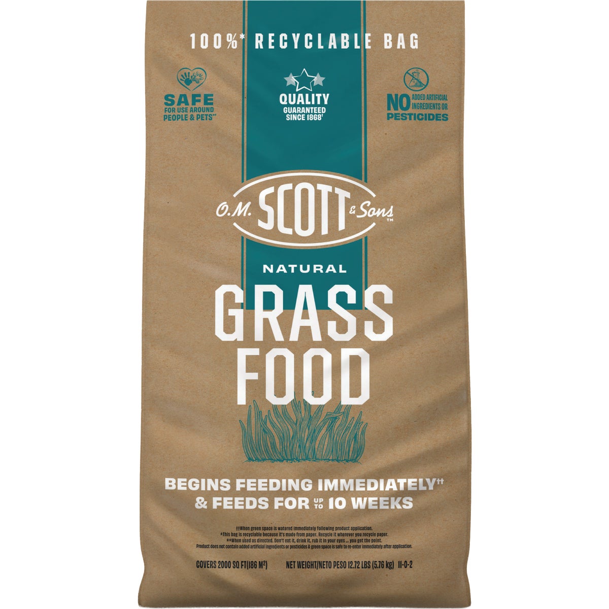 O.M. Scott & Sons 12.75 Lb. 11-0-2 Natural Grass Food