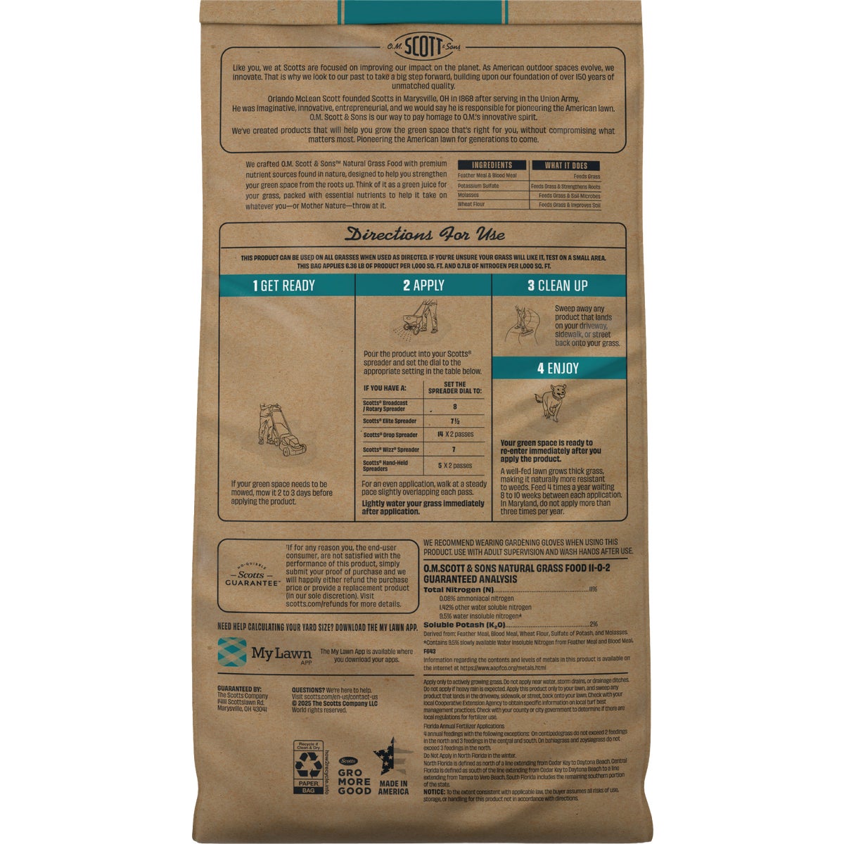 O.M. Scott & Sons 12.75 Lb. 11-0-2 Natural Grass Food Image 2