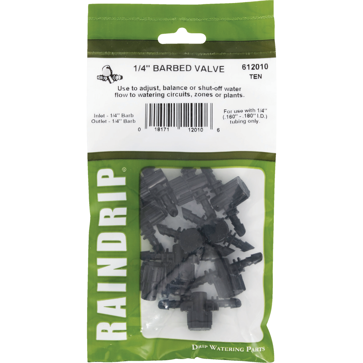 Raindrip 1/4 In. Double-Barbed In-Line Valve (10-Pack) Image 2