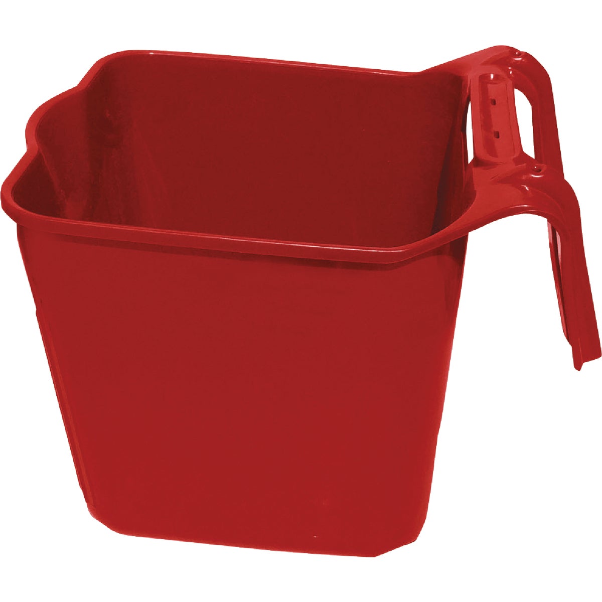 Tuff Stuff 14 Qt. Red Square Over the Fence Feeder