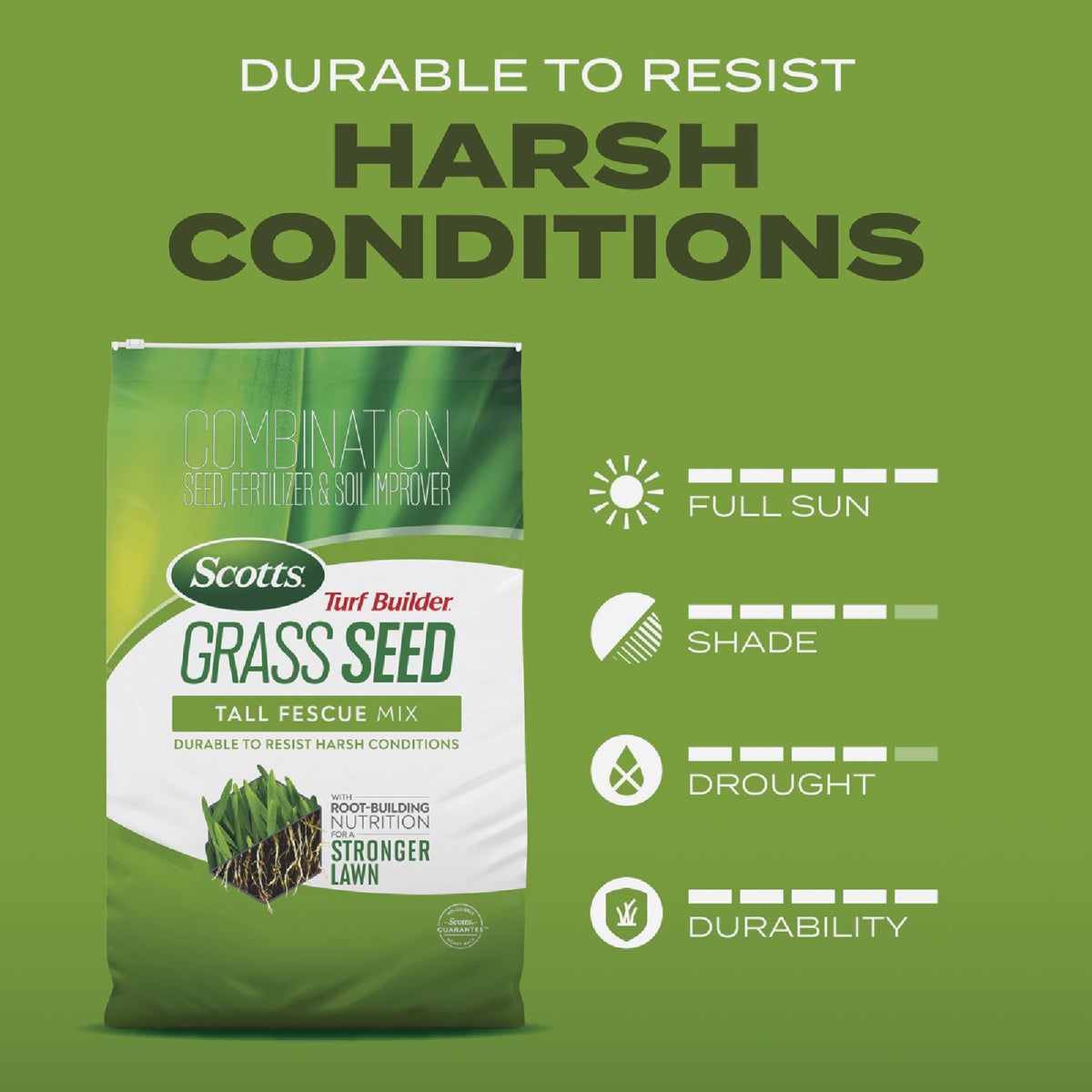 Scotts Turf Builder 5.6 Lb. 465 Sq. Ft. Tall Fescue Mix Grass Seed, Fertilizer, and Soil Improver Combination Image 7