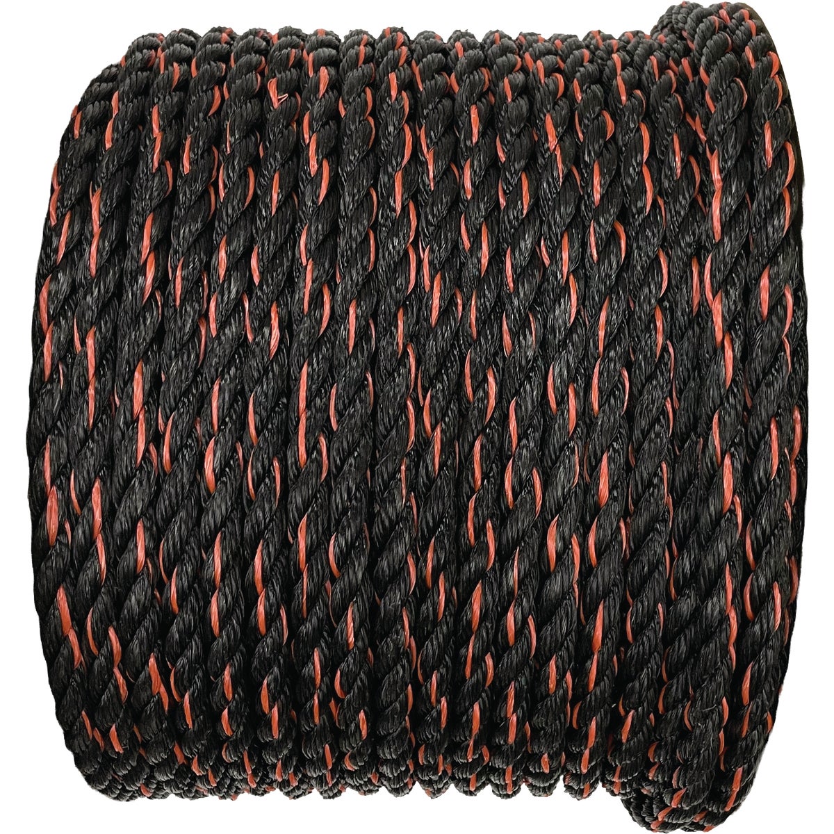 Richelieu 1/2 in. x 250 ft. Black/Orange Twisted Polypropylene Truck Rope