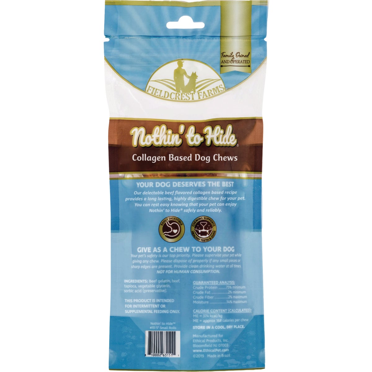 Nothin' to Hide 5 In. Beef  Roll Treat (2-Pack) Image 3